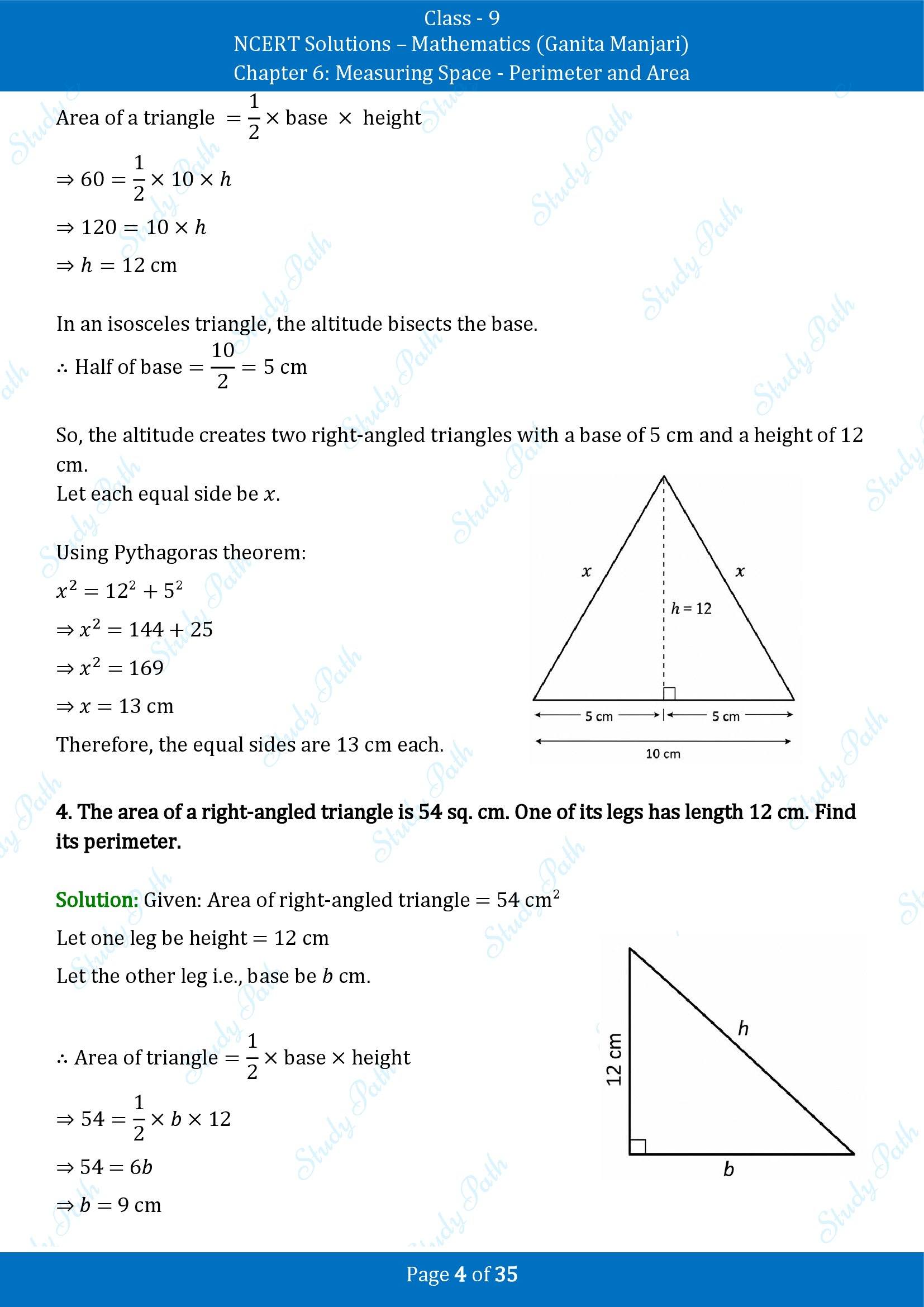 NCERT Solutions for Class 9 Maths Chapter 6 Measuring Space Perimeter and Area End of Chapter
