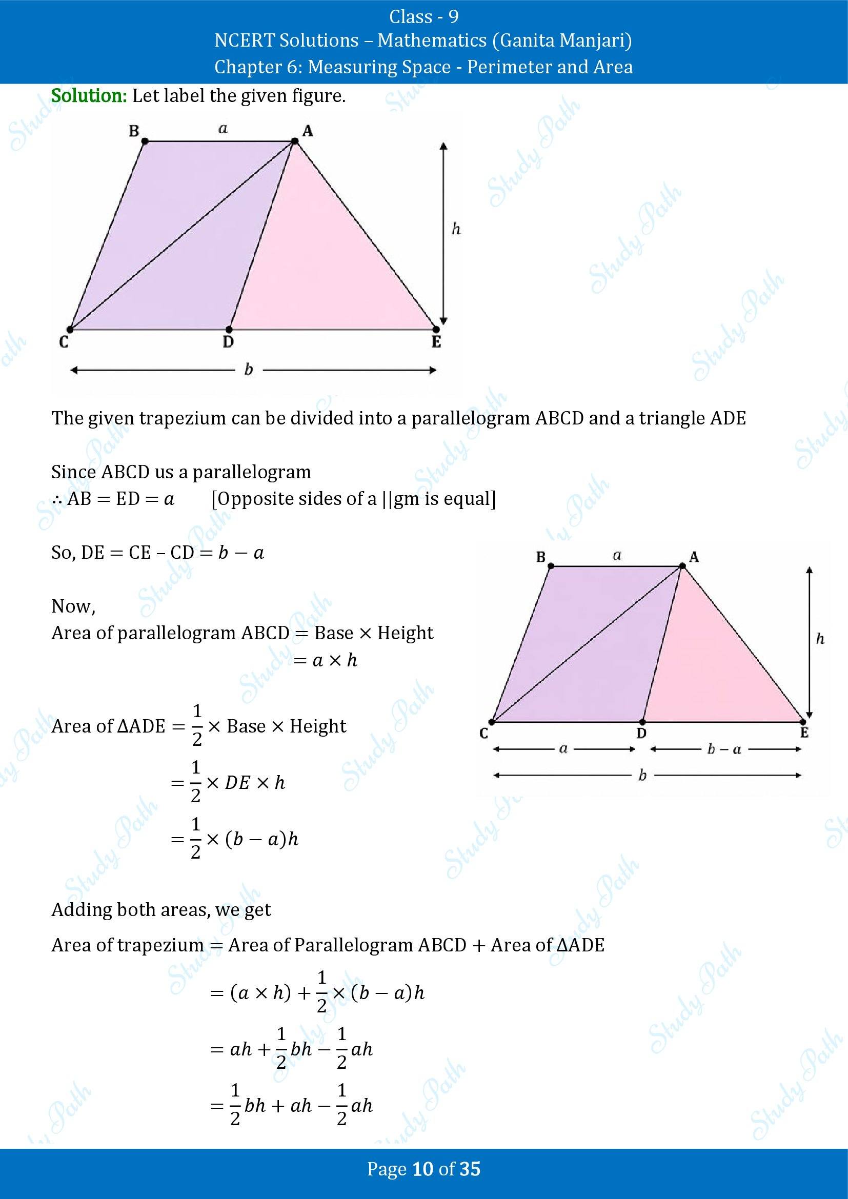 NCERT Solutions for Class 9 Maths Chapter 6 Measuring Space Perimeter and Area End of Chapter