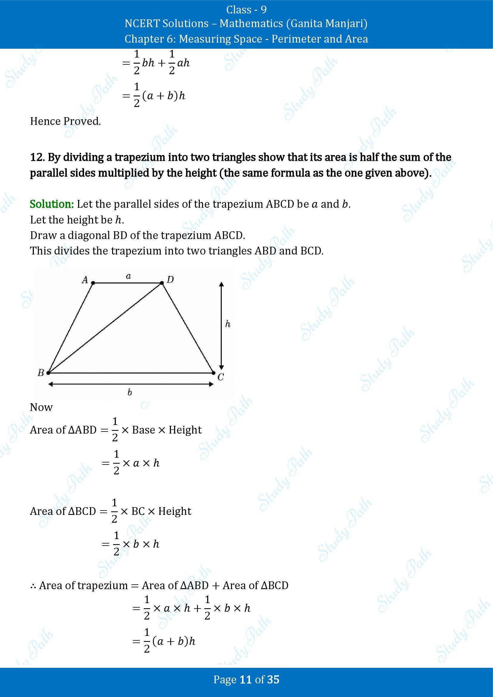 NCERT Solutions for Class 9 Maths Chapter 6 Measuring Space Perimeter and Area End of Chapter