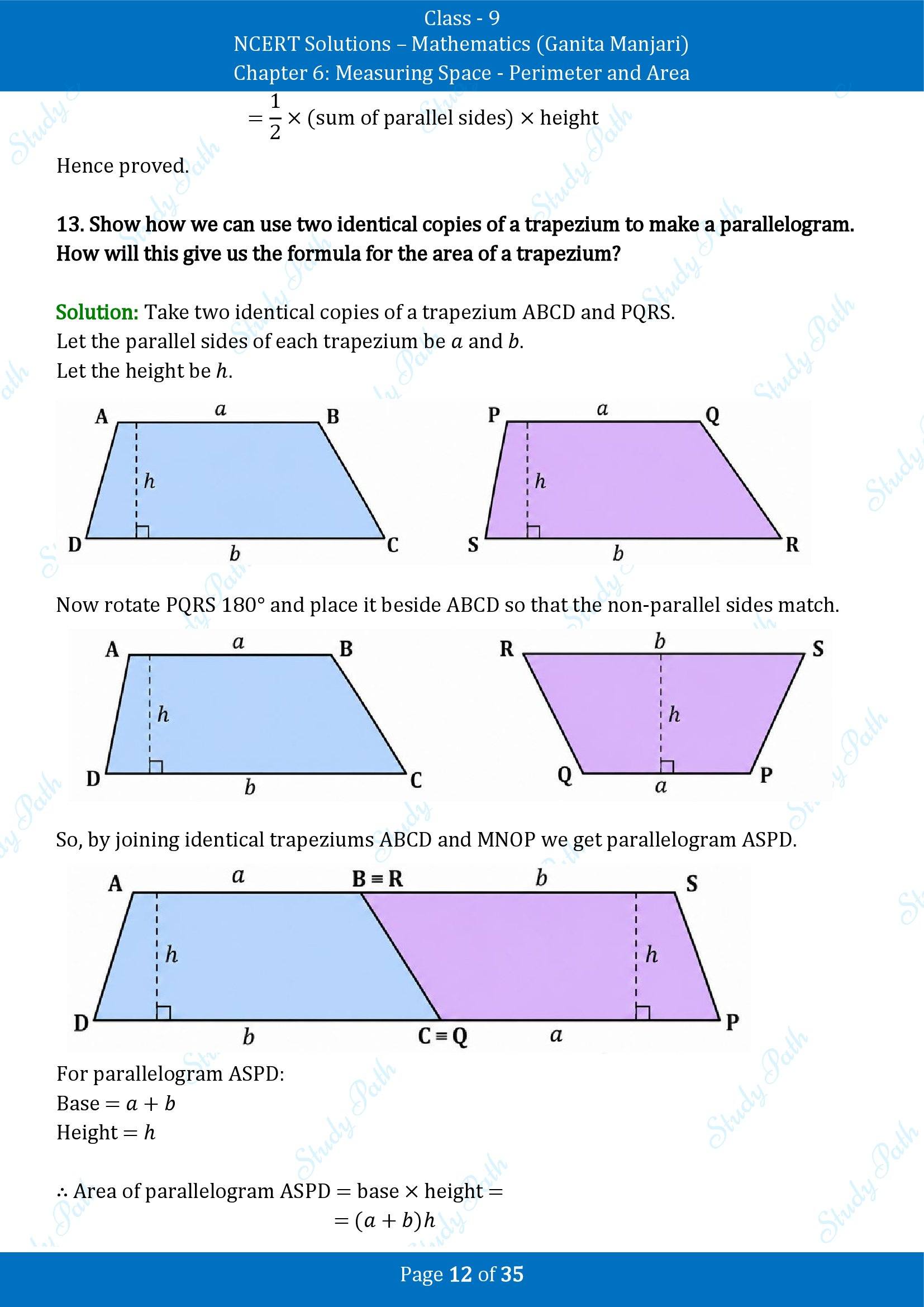 NCERT Solutions for Class 9 Maths Chapter 6 Measuring Space Perimeter and Area End of Chapter