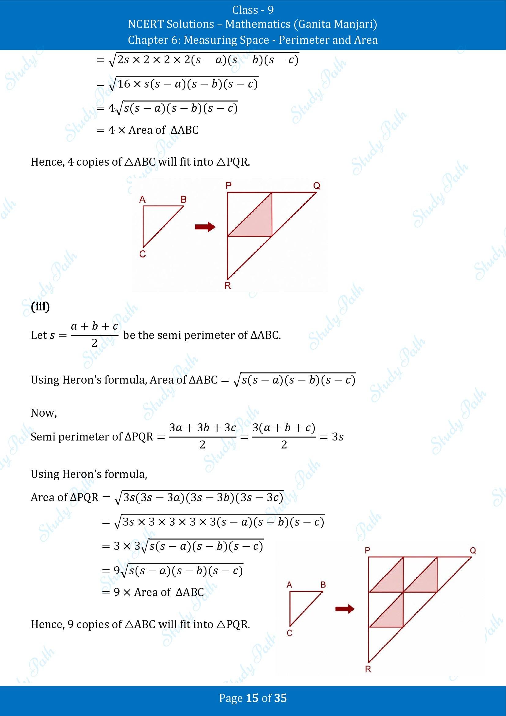 NCERT Solutions for Class 9 Maths Chapter 6 Measuring Space Perimeter and Area End of Chapter