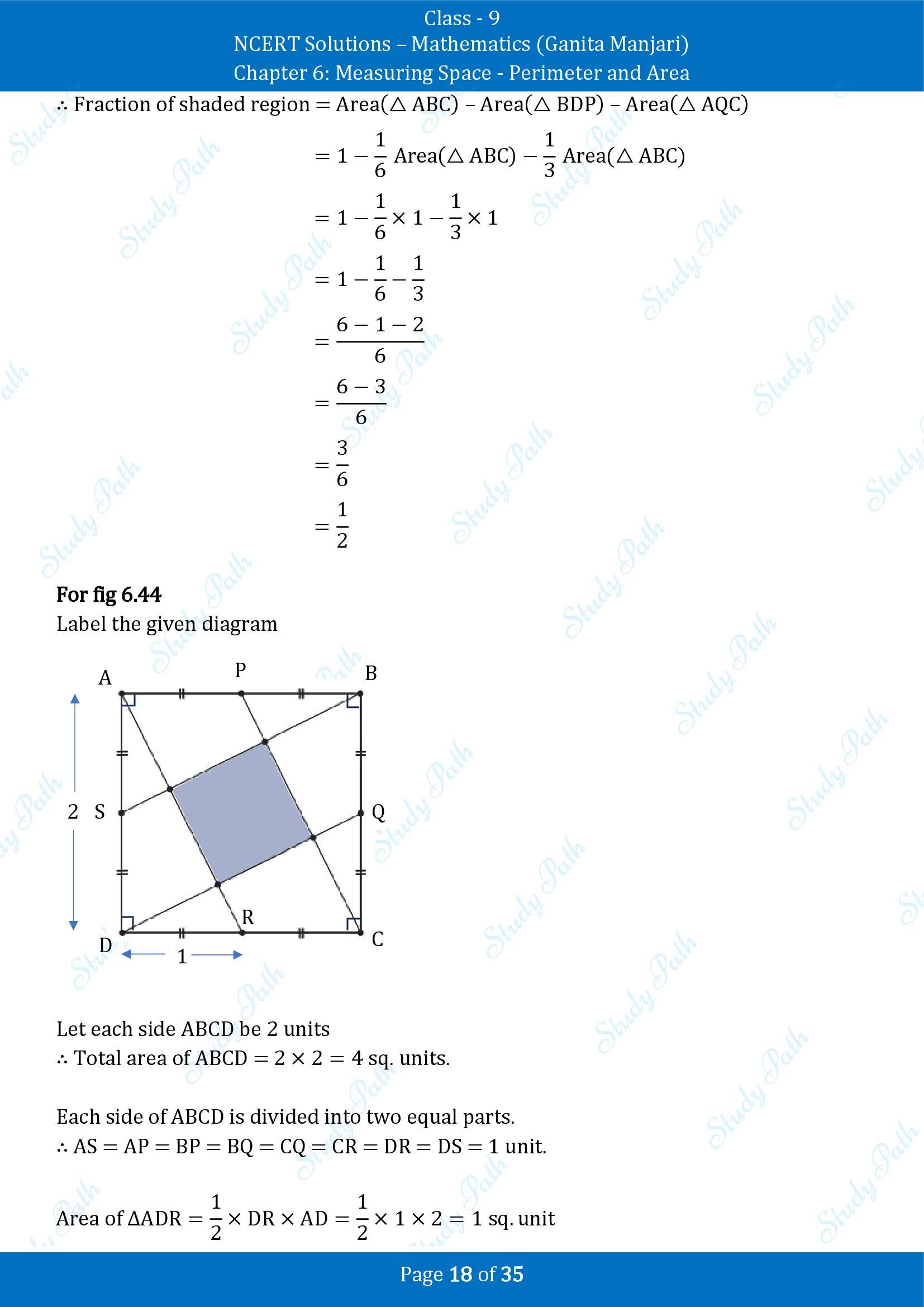 NCERT Solutions for Class 9 Maths Chapter 6 Measuring Space Perimeter and Area End of Chapter