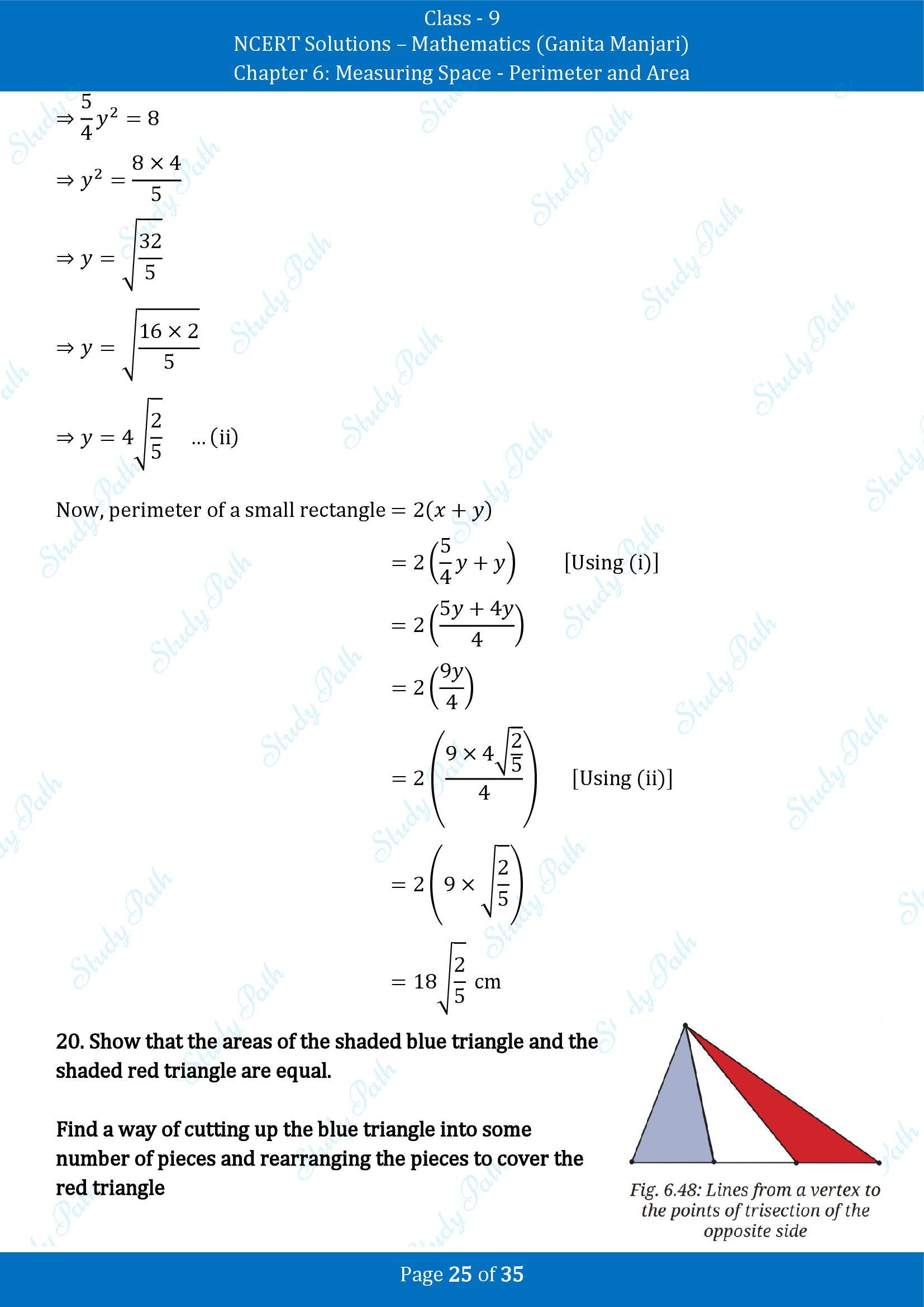 NCERT Solutions for Class 9 Maths Chapter 6 Measuring Space Perimeter and Area End of Chapter