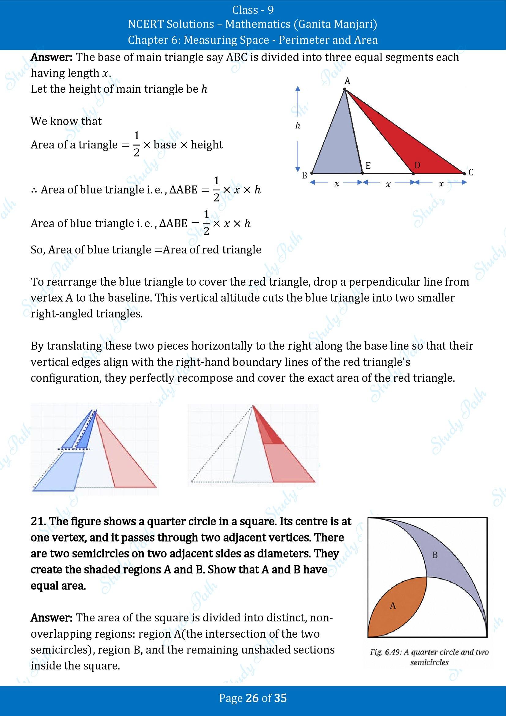 NCERT Solutions for Class 9 Maths Chapter 6 Measuring Space Perimeter and Area End of Chapter