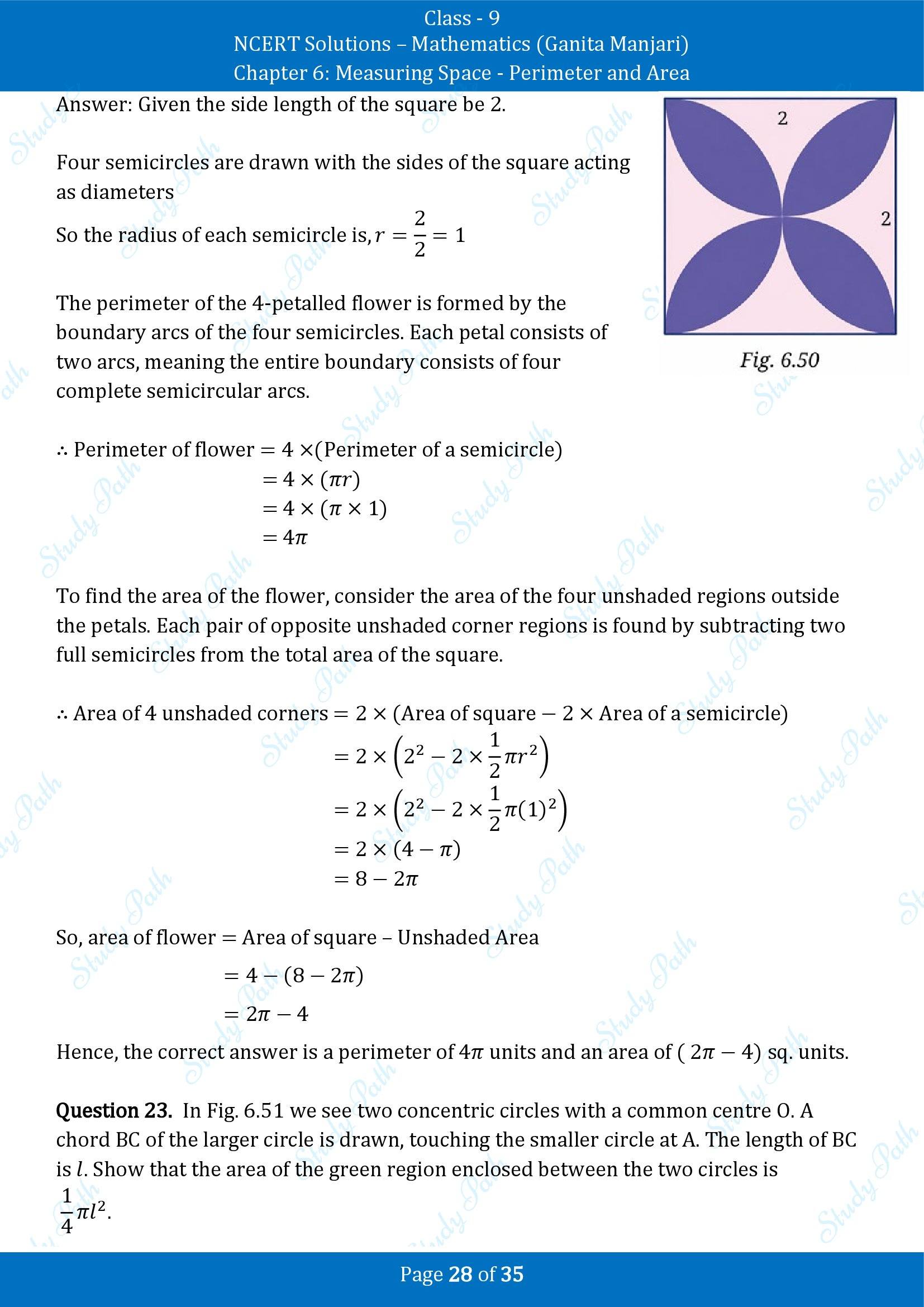 NCERT Solutions for Class 9 Maths Chapter 6 Measuring Space Perimeter and Area End of Chapter
