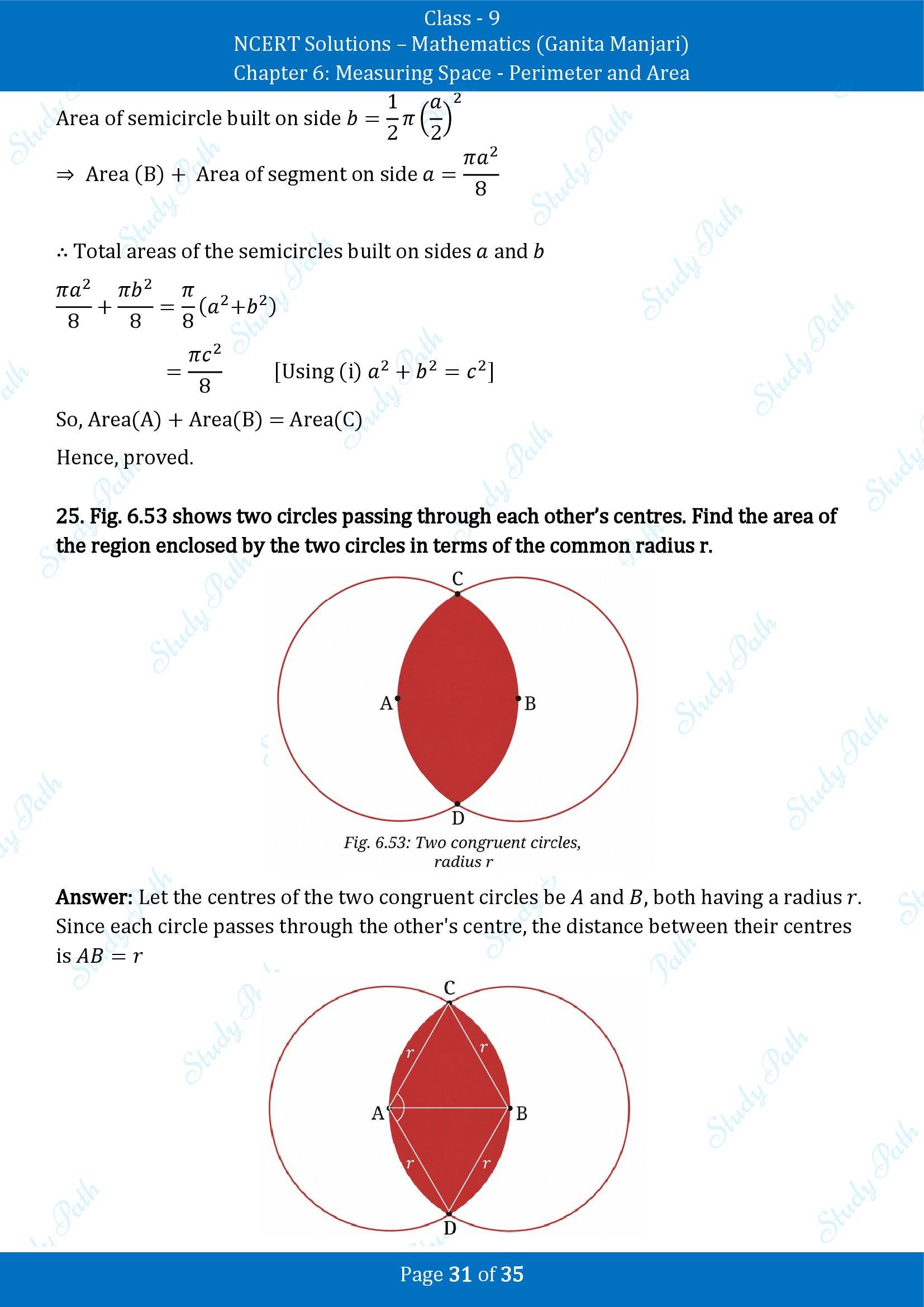 NCERT Solutions for Class 9 Maths Chapter 6 Measuring Space Perimeter and Area End of Chapter