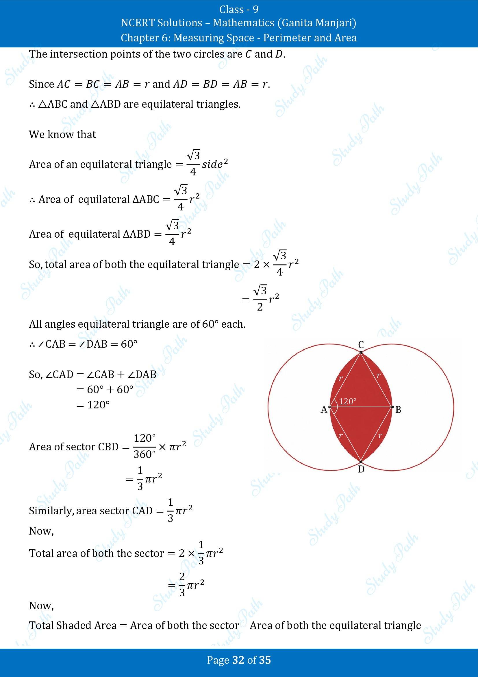 NCERT Solutions for Class 9 Maths Chapter 6 Measuring Space Perimeter and Area End of Chapter