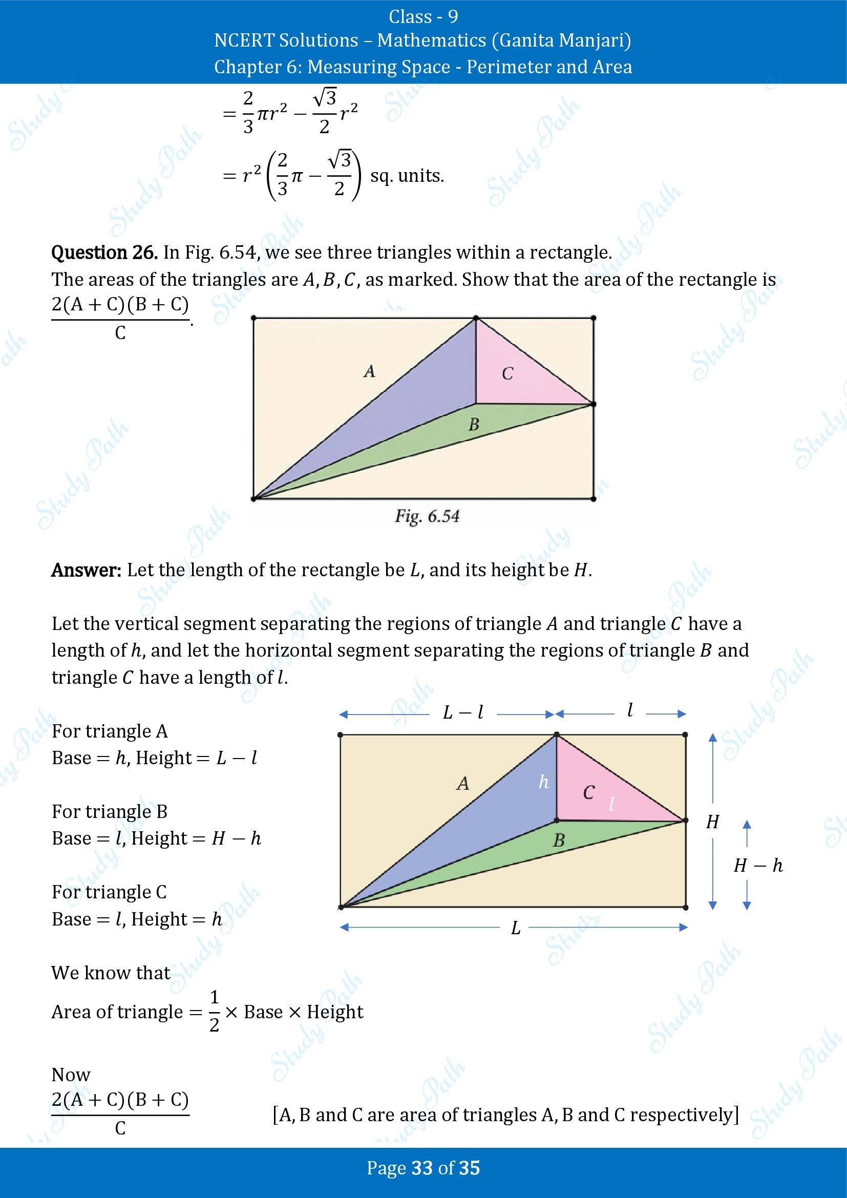 NCERT Solutions for Class 9 Maths Chapter 6 Measuring Space Perimeter and Area End of Chapter
