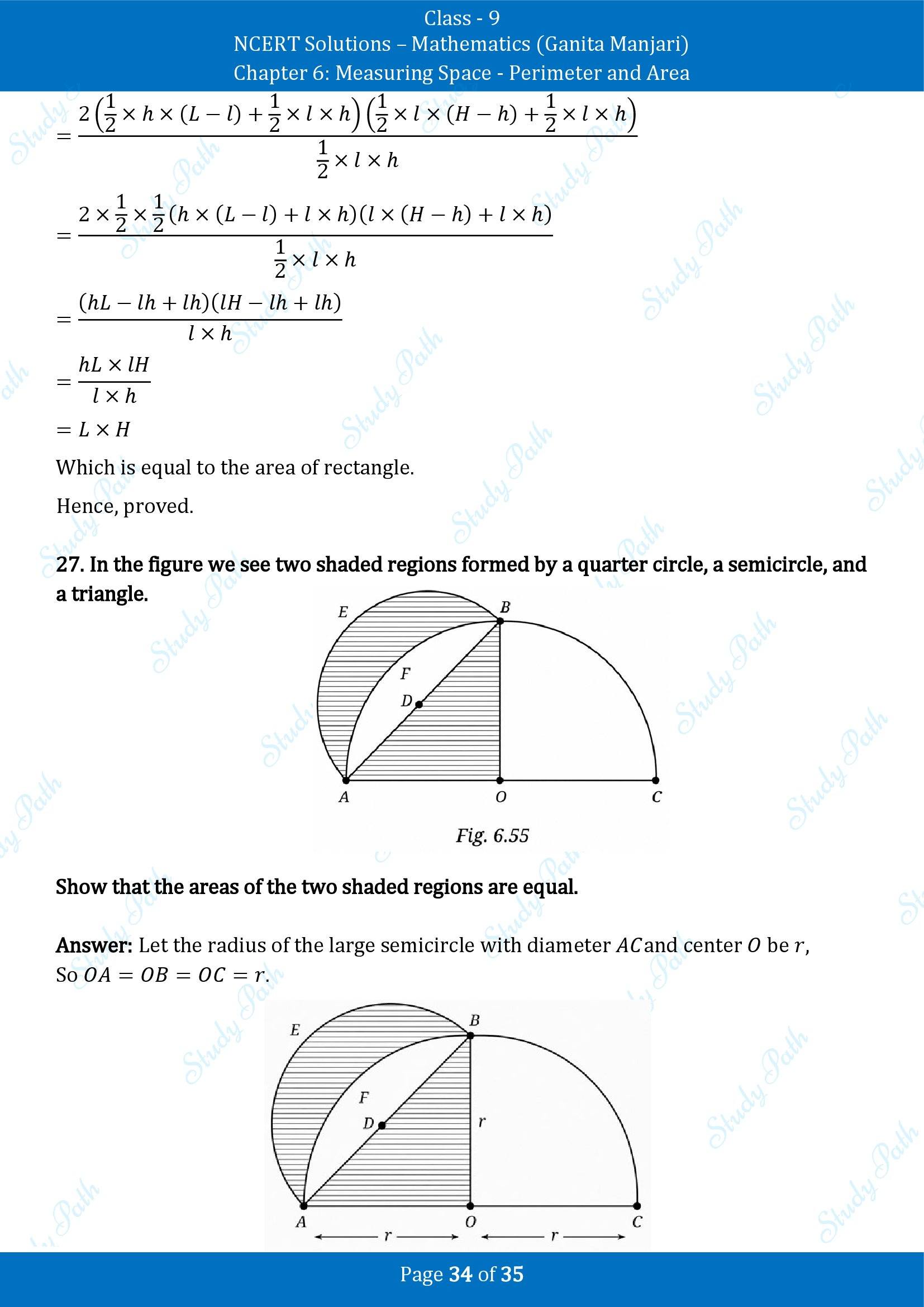 NCERT Solutions for Class 9 Maths Chapter 6 Measuring Space Perimeter and Area End of Chapter