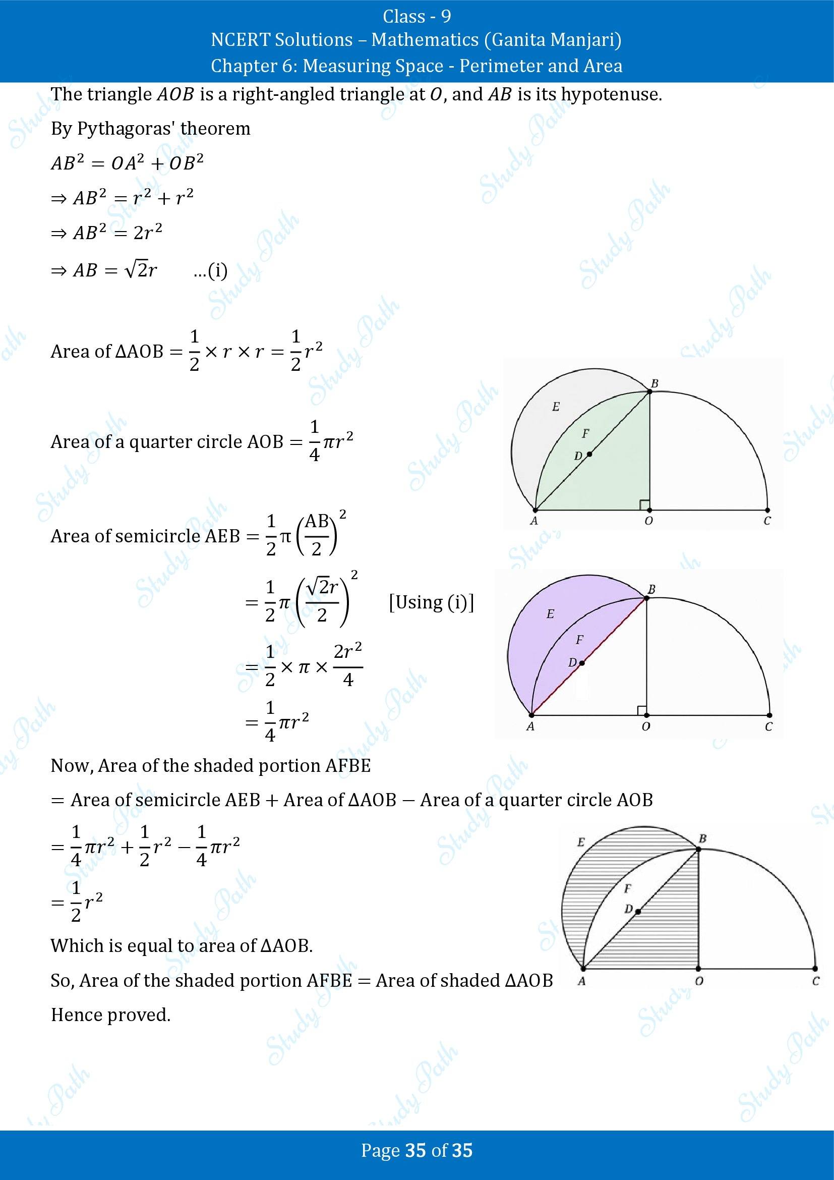 NCERT Solutions for Class 9 Maths Chapter 6 Measuring Space Perimeter and Area End of Chapter