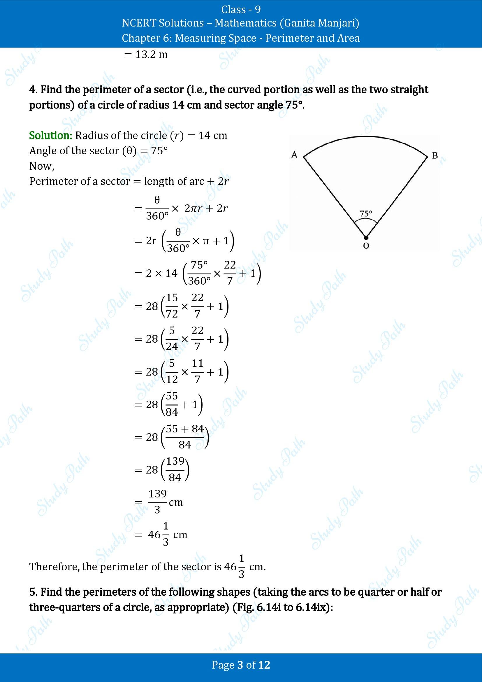NCERT Solutions for Class 9 Maths Chapter 6 Measuring Space Perimeter and Area Exercise Set 6.1 00003