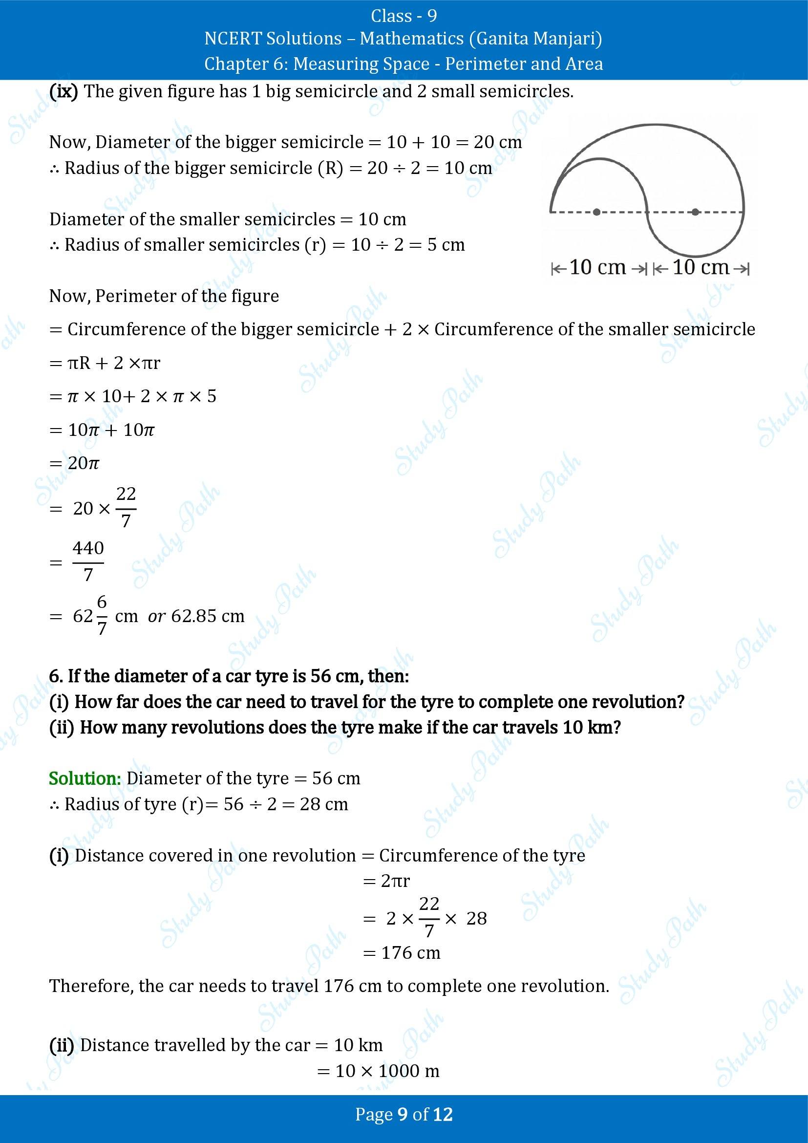 NCERT Solutions for Class 9 Maths Chapter 6 Measuring Space Perimeter and Area Exercise Set 6.1 00009