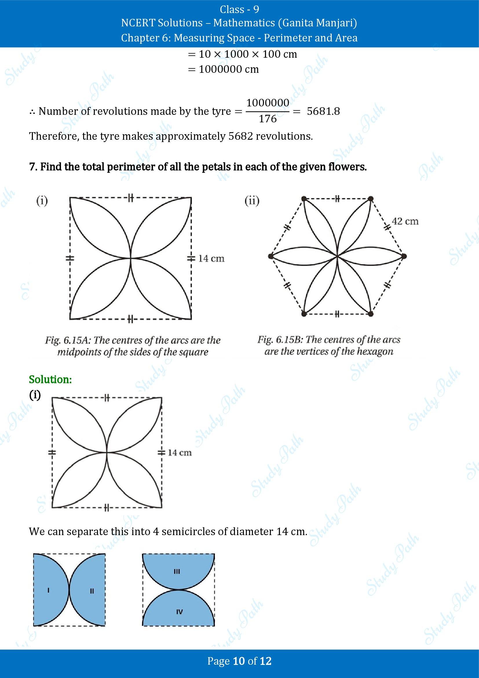 NCERT Solutions for Class 9 Maths Chapter 6 Measuring Space Perimeter and Area Exercise Set 6.1 00010