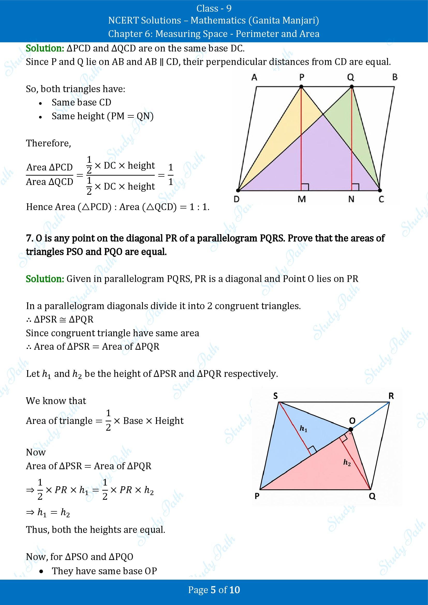 NCERT Solutions for Class 9 Maths Chapter 6 Measuring Space Perimeter and Area Exercise Set 6.2 00005