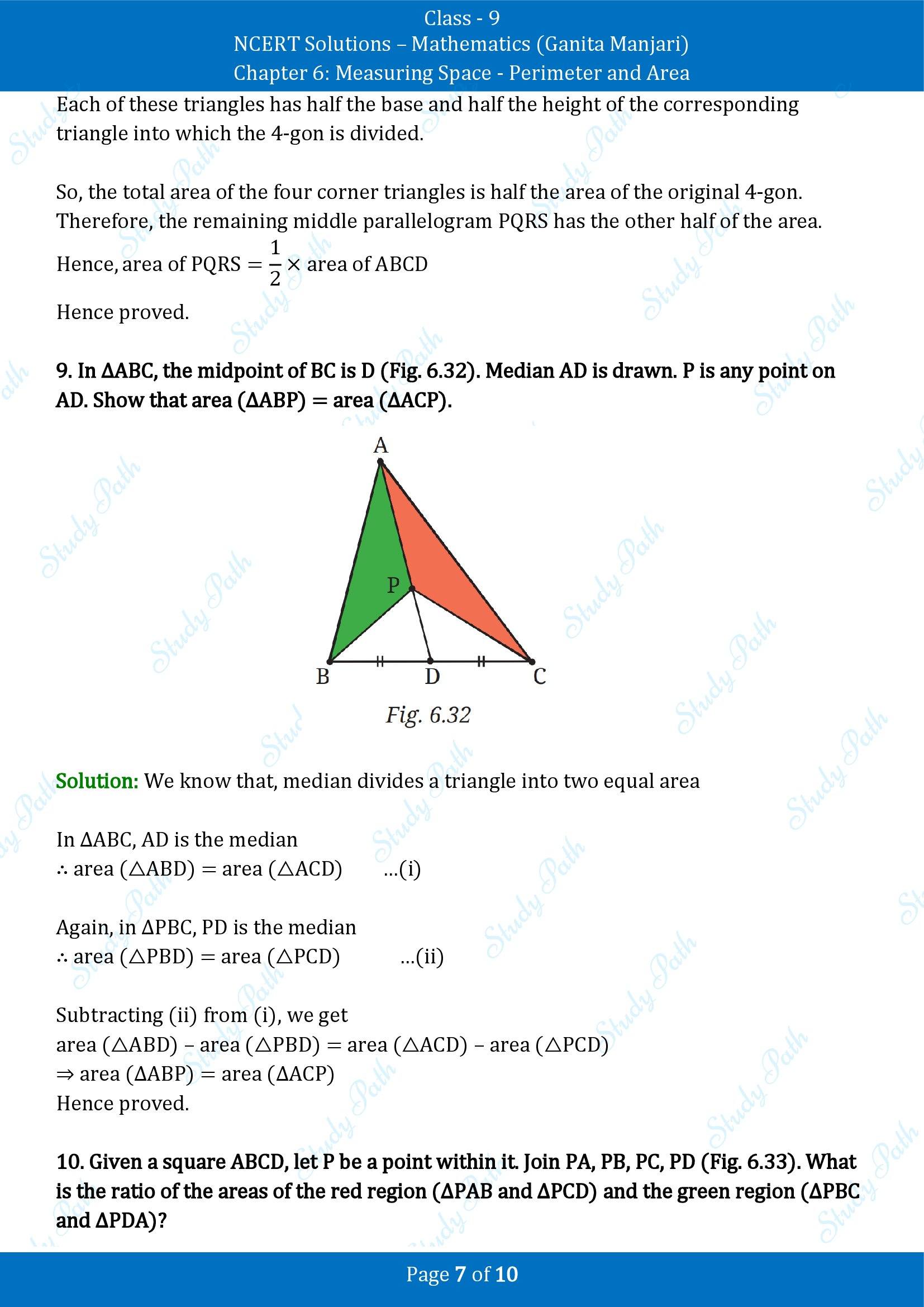 NCERT Solutions for Class 9 Maths Chapter 6 Measuring Space Perimeter and Area Exercise Set 6.2 00007