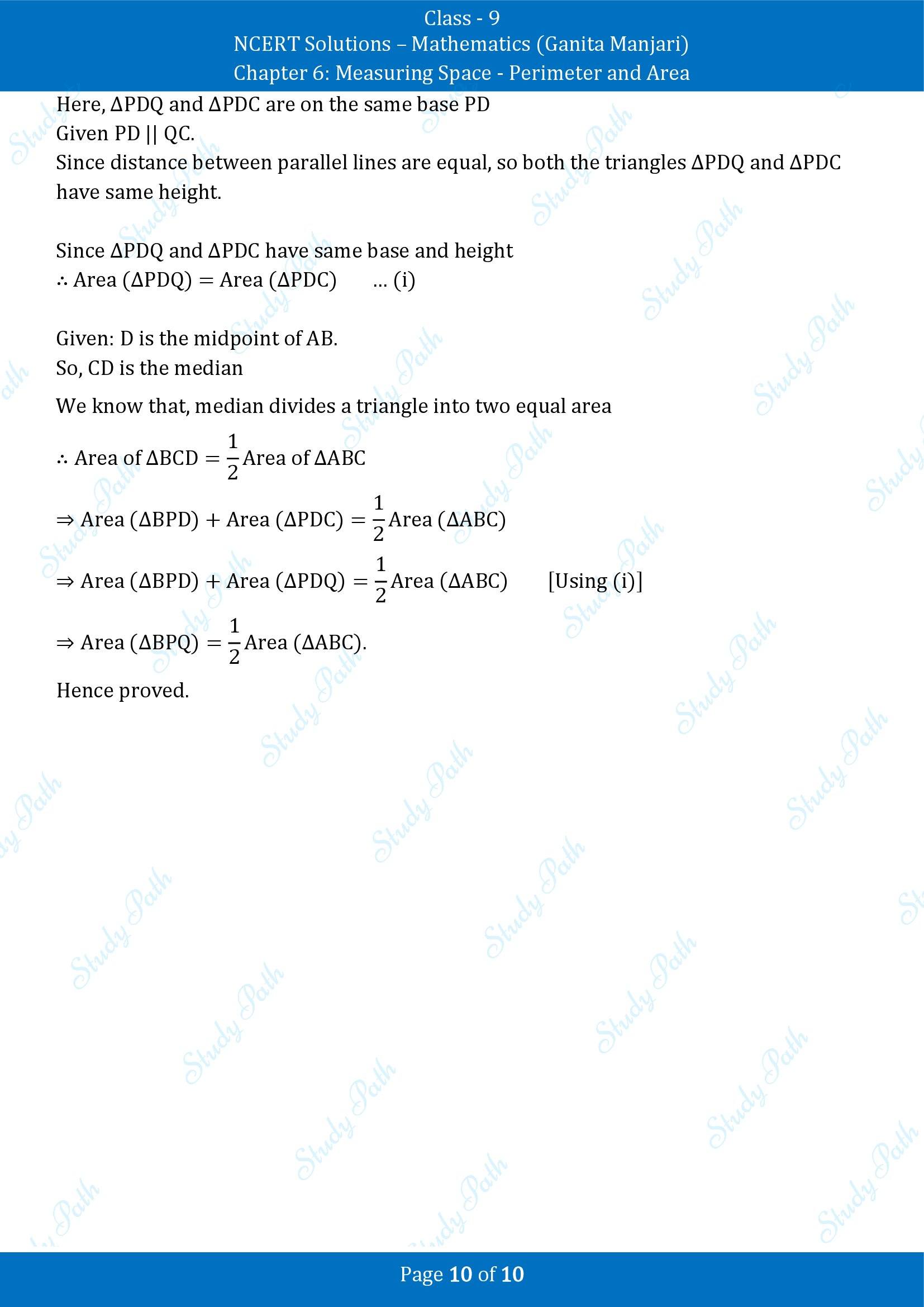NCERT Solutions for Class 9 Maths Chapter 6 Measuring Space Perimeter and Area Exercise Set 6.2 00010