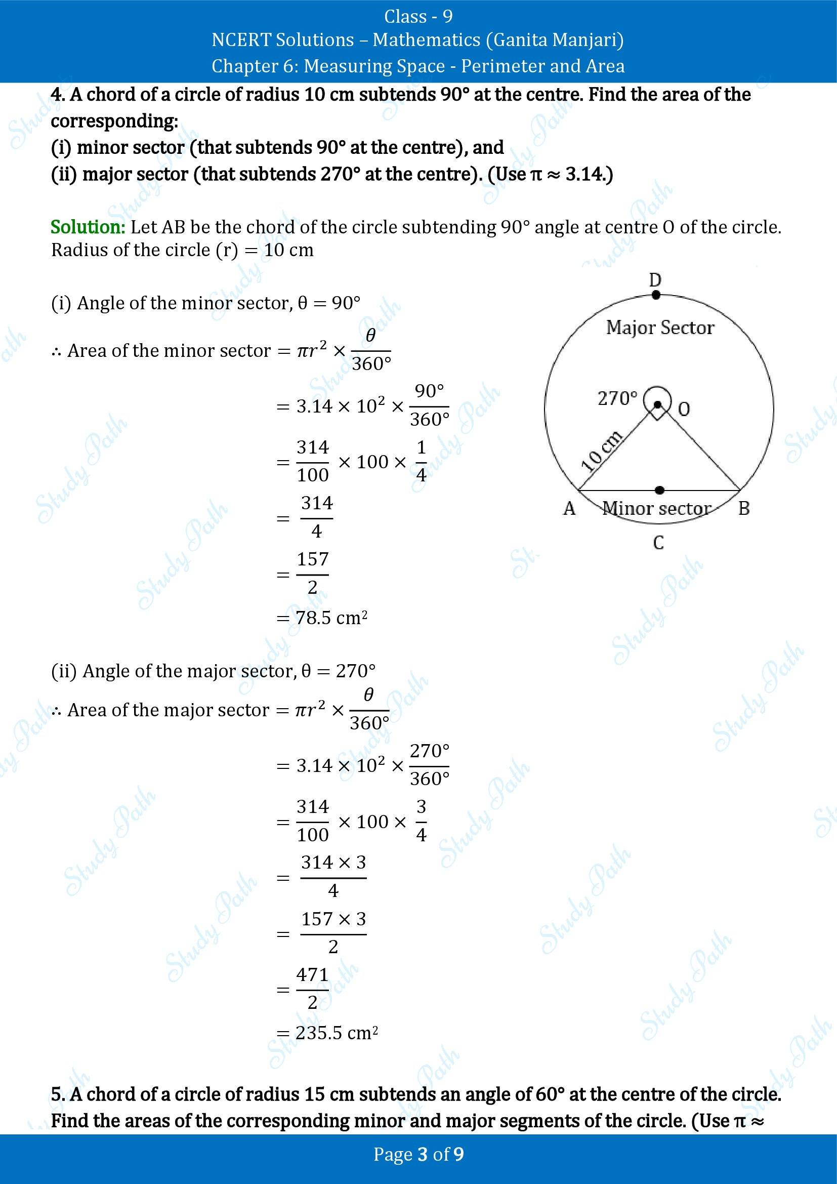 NCERT Solutions for Class 9 Maths Chapter 6 Measuring Space Perimeter and Area Exercise Set 6.3 00003