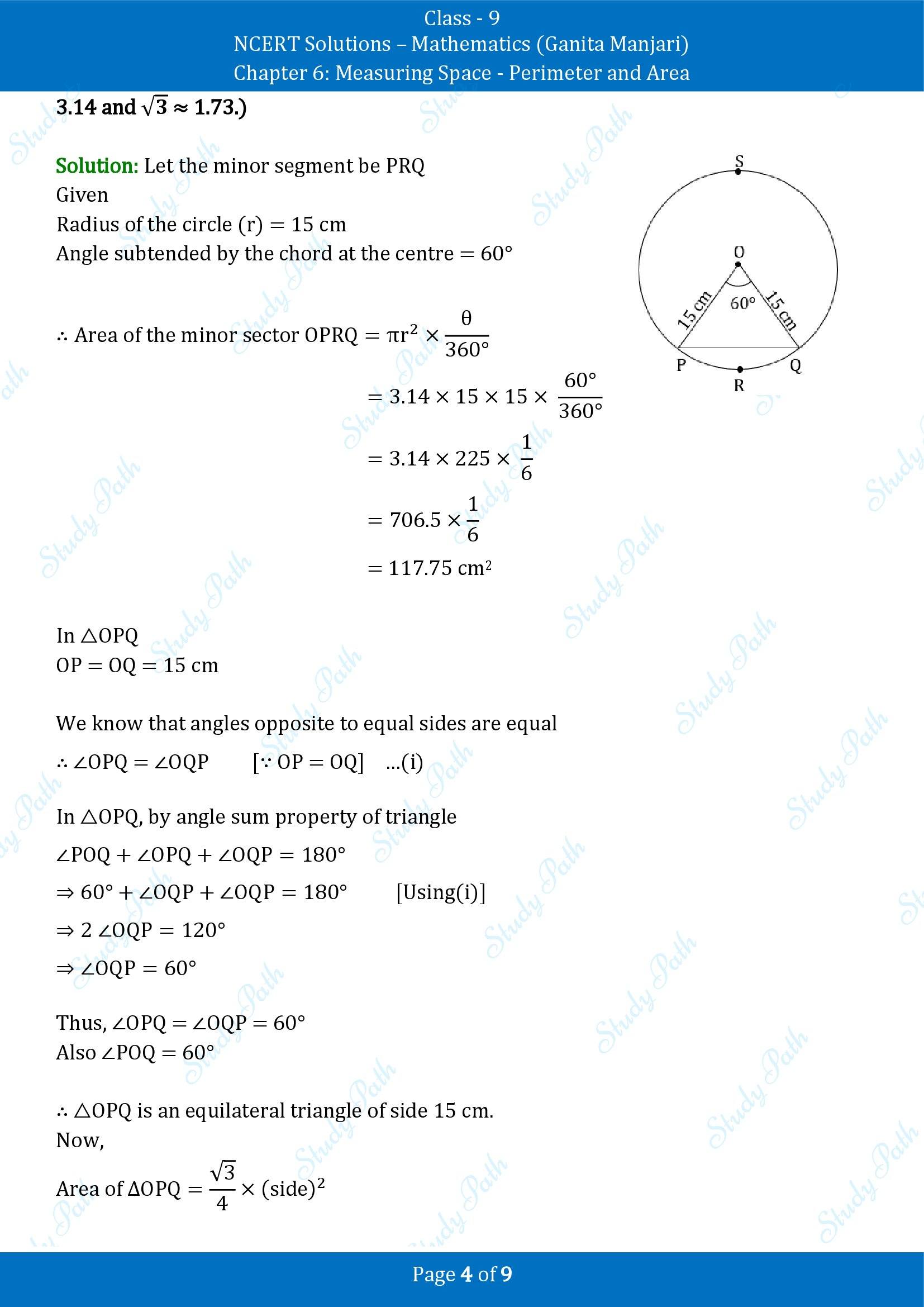 NCERT Solutions for Class 9 Maths Chapter 6 Measuring Space Perimeter and Area Exercise Set 6.3 00004