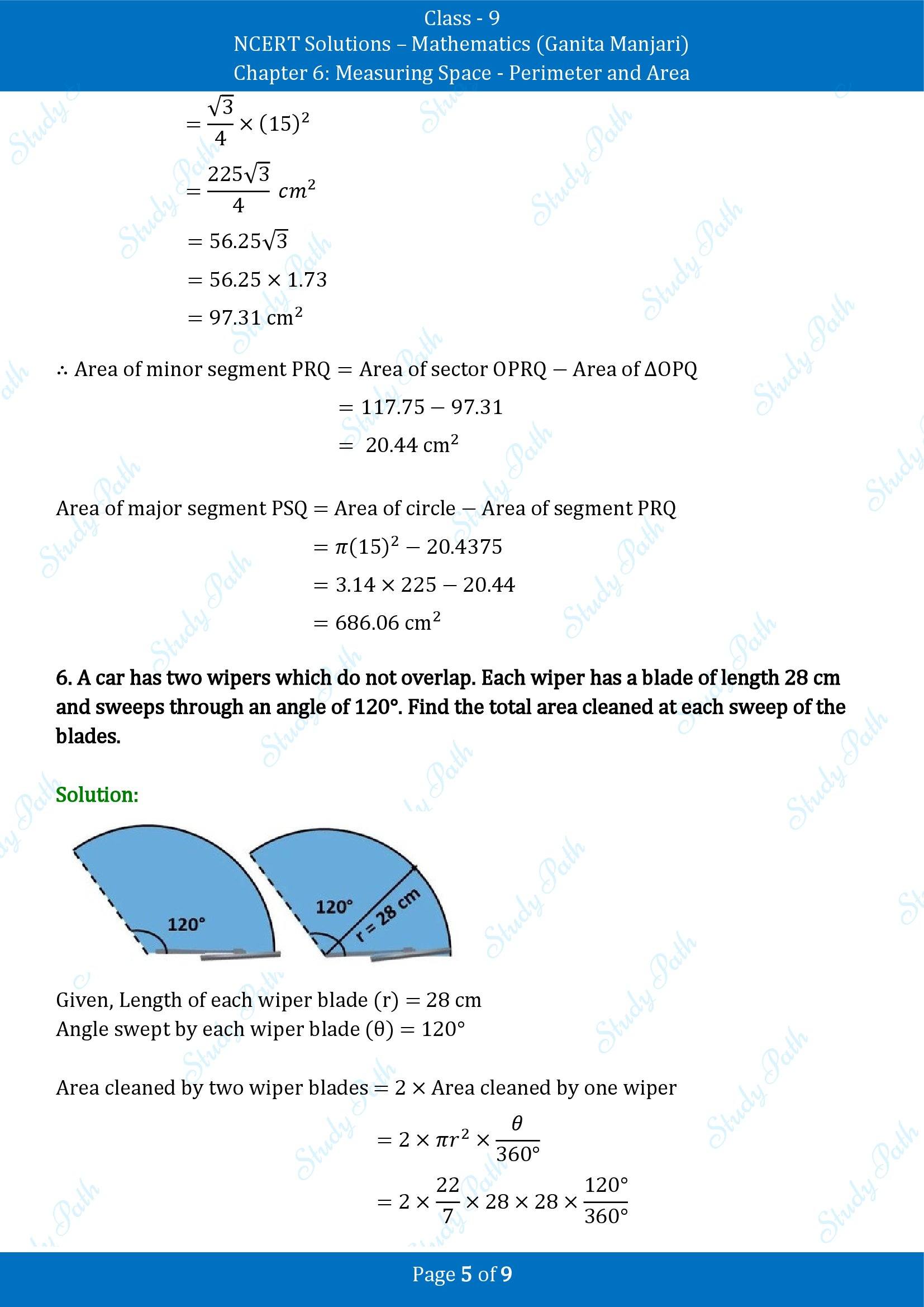NCERT Solutions for Class 9 Maths Chapter 6 Measuring Space Perimeter and Area Exercise Set 6.3 00005