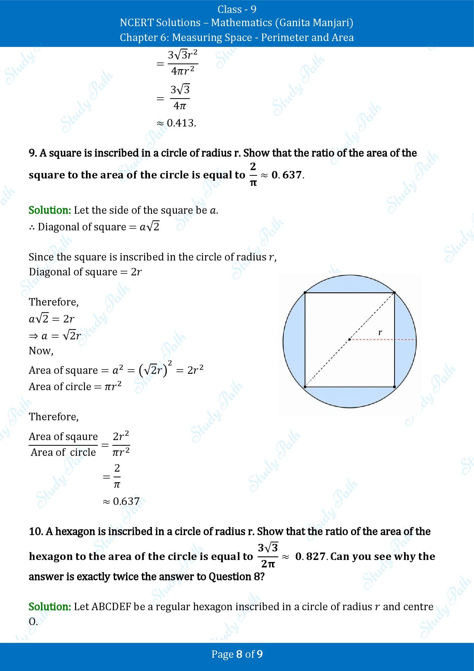 NCERT Solutions for Class 9 Maths Chapter 6 Measuring Space Perimeter and Area Exercise Set 6.3 00008