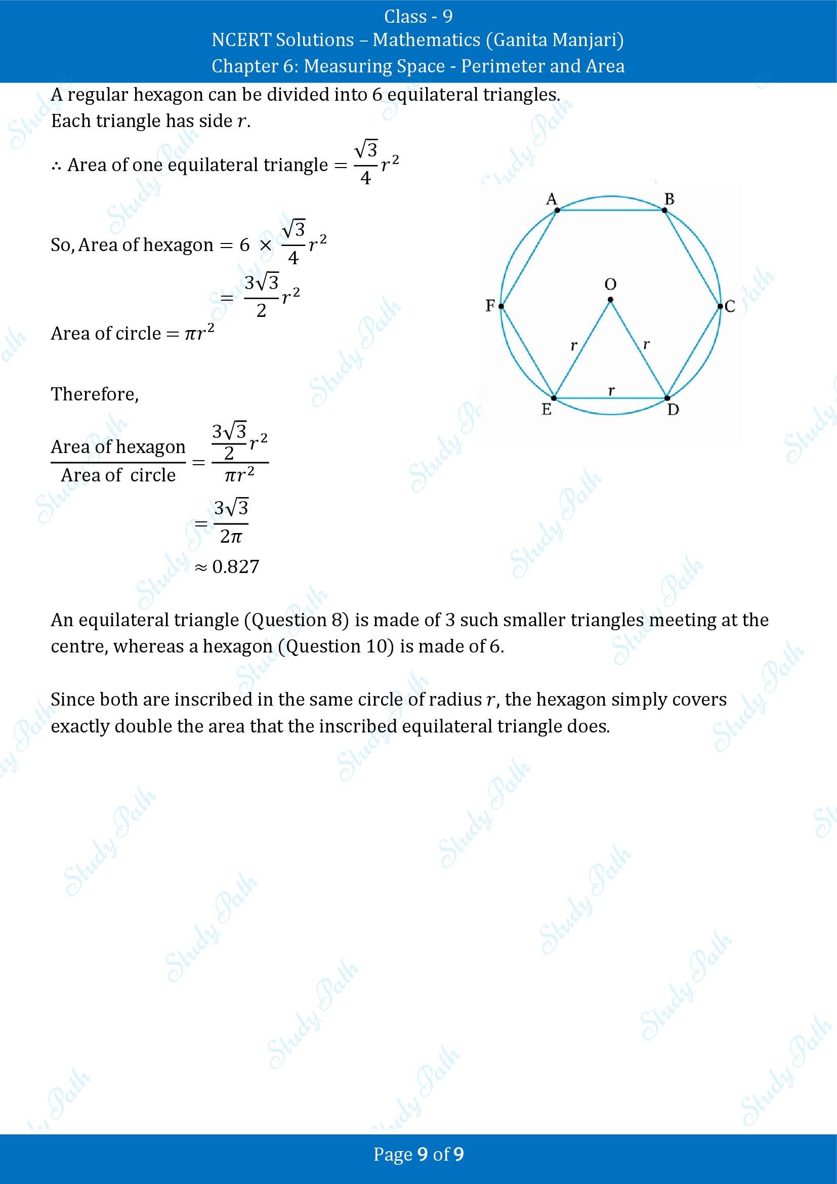 NCERT Solutions for Class 9 Maths Chapter 6 Measuring Space Perimeter and Area Exercise Set 6.3 00009