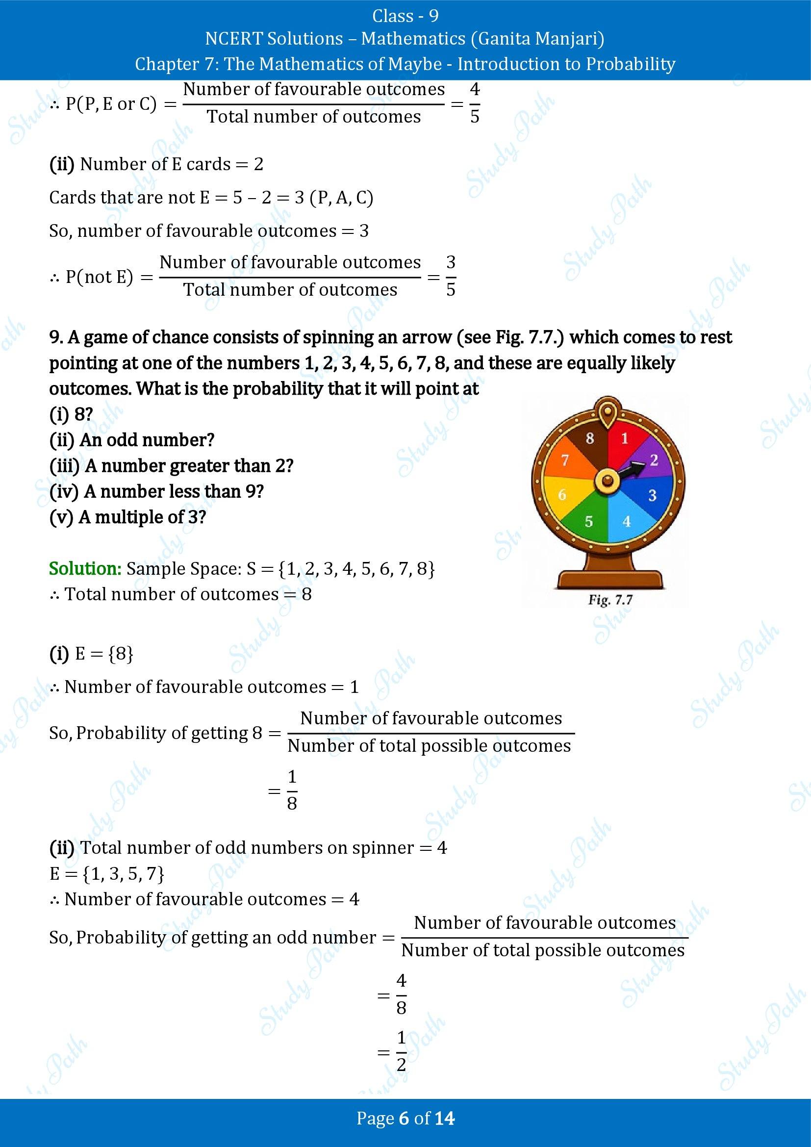NCERT Solutions for Class 9 Maths Chapter 7 The Mathematics of Maybe Introduction to Probability End of Chapter