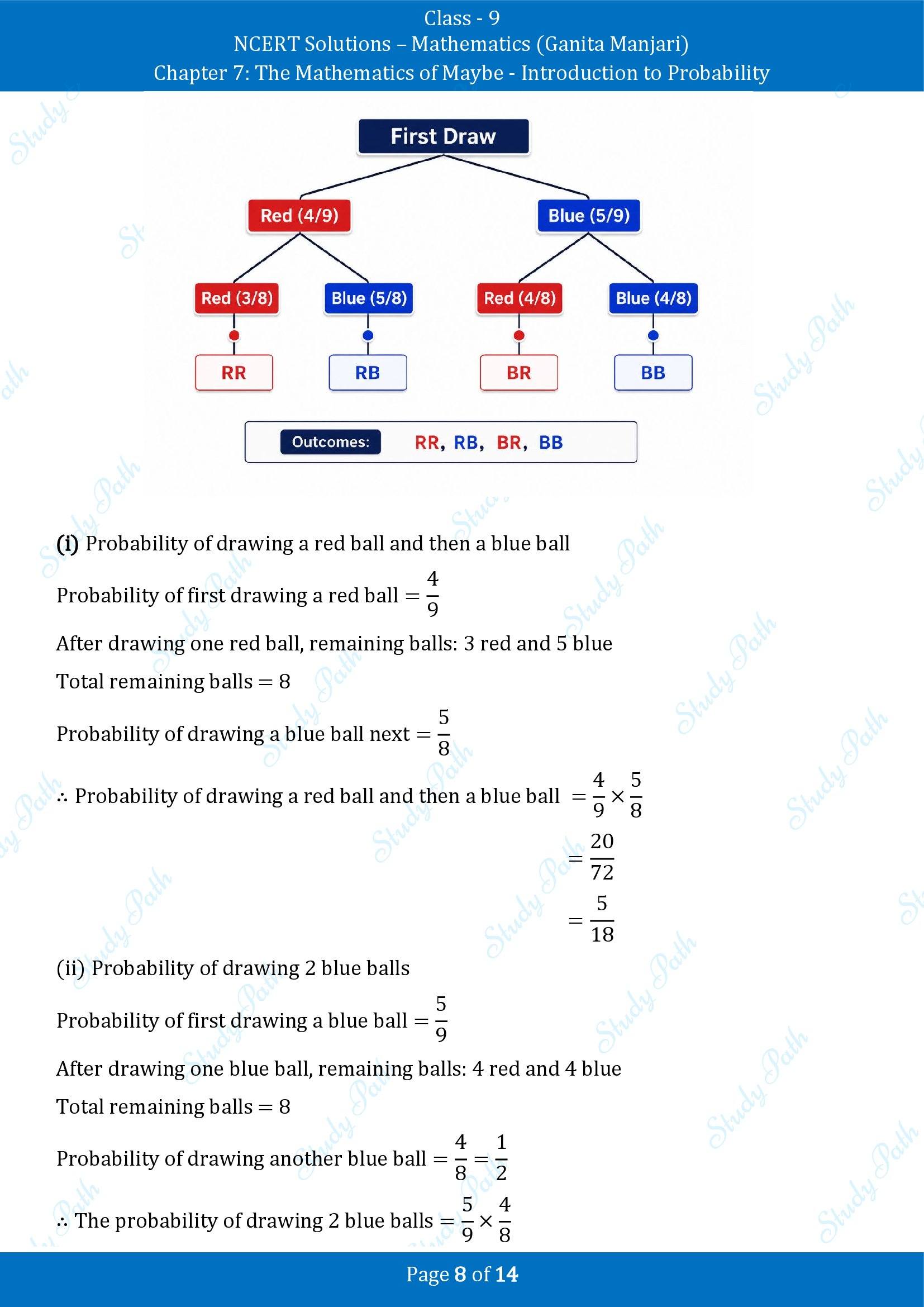 NCERT Solutions for Class 9 Maths Chapter 7 The Mathematics of Maybe Introduction to Probability End of Chapter