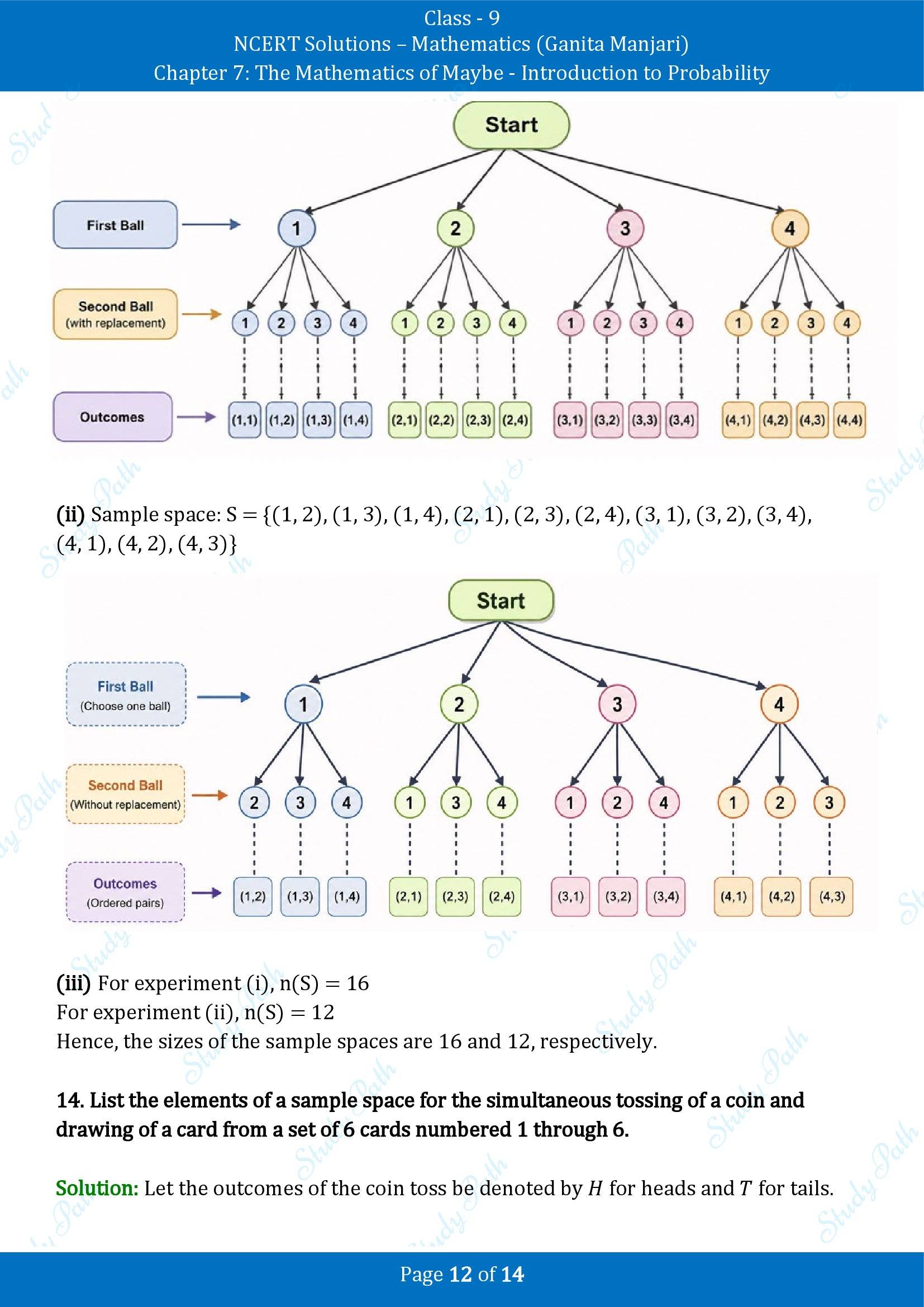 NCERT Solutions for Class 9 Maths Chapter 7 The Mathematics of Maybe Introduction to Probability End of Chapter