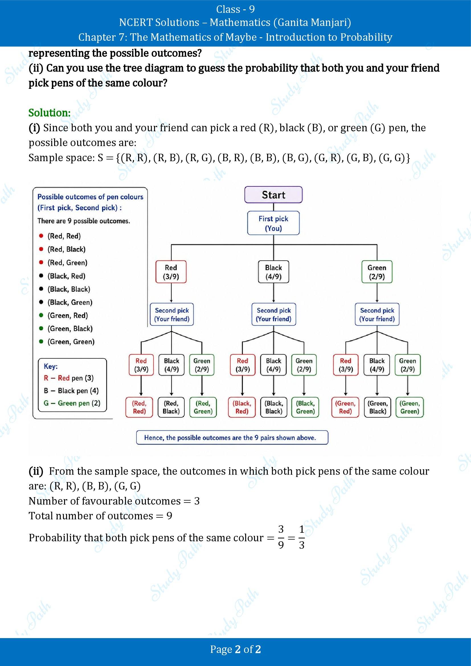 NCERT Solutions for Class 9 Maths Chapter 7 The Mathematics of Maybe Introduction to Probability Exercise Set 7.4 00002