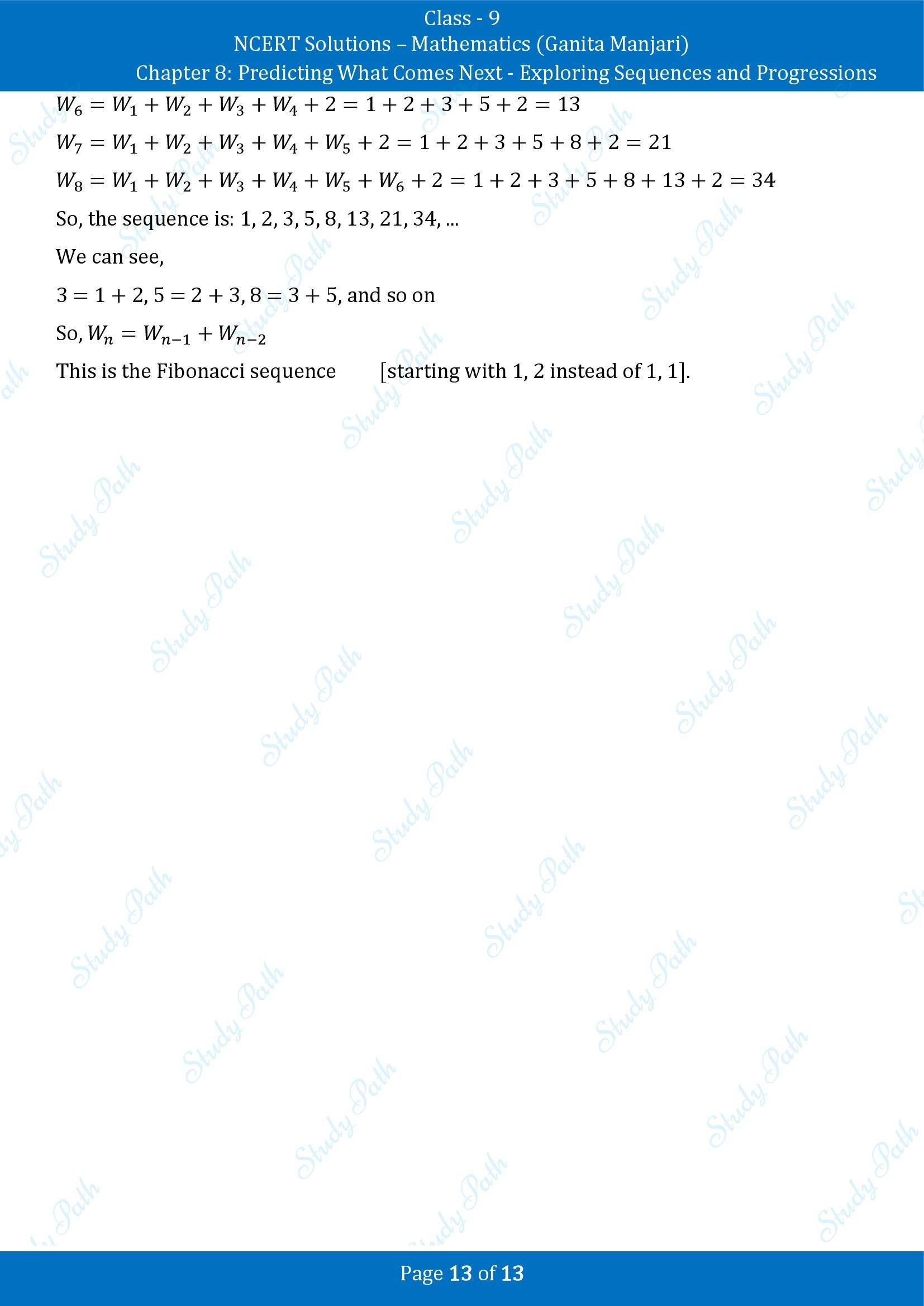 NCERT Solutions for Class 9 Maths Chapter 8 Predicting What Comes Next Exploring Sequences and Progressions End of Chapter