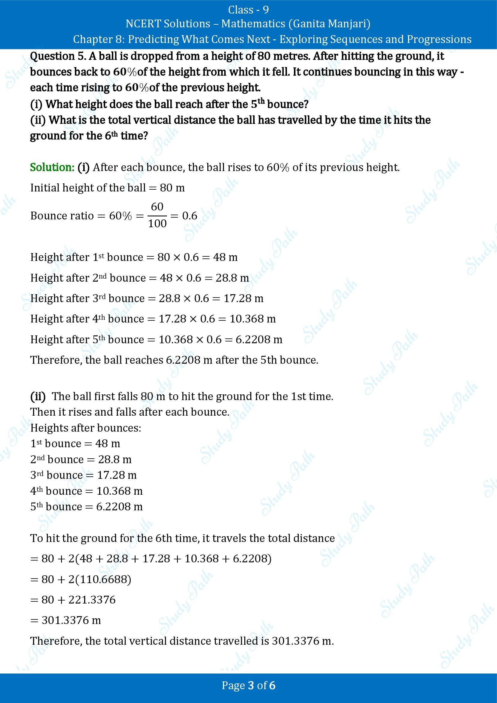 NCERT Solutions for Class 9 Maths Chapter 8 Predicting What Comes Next Exploring Sequences and Progressions Exercise Set 8.3 00003