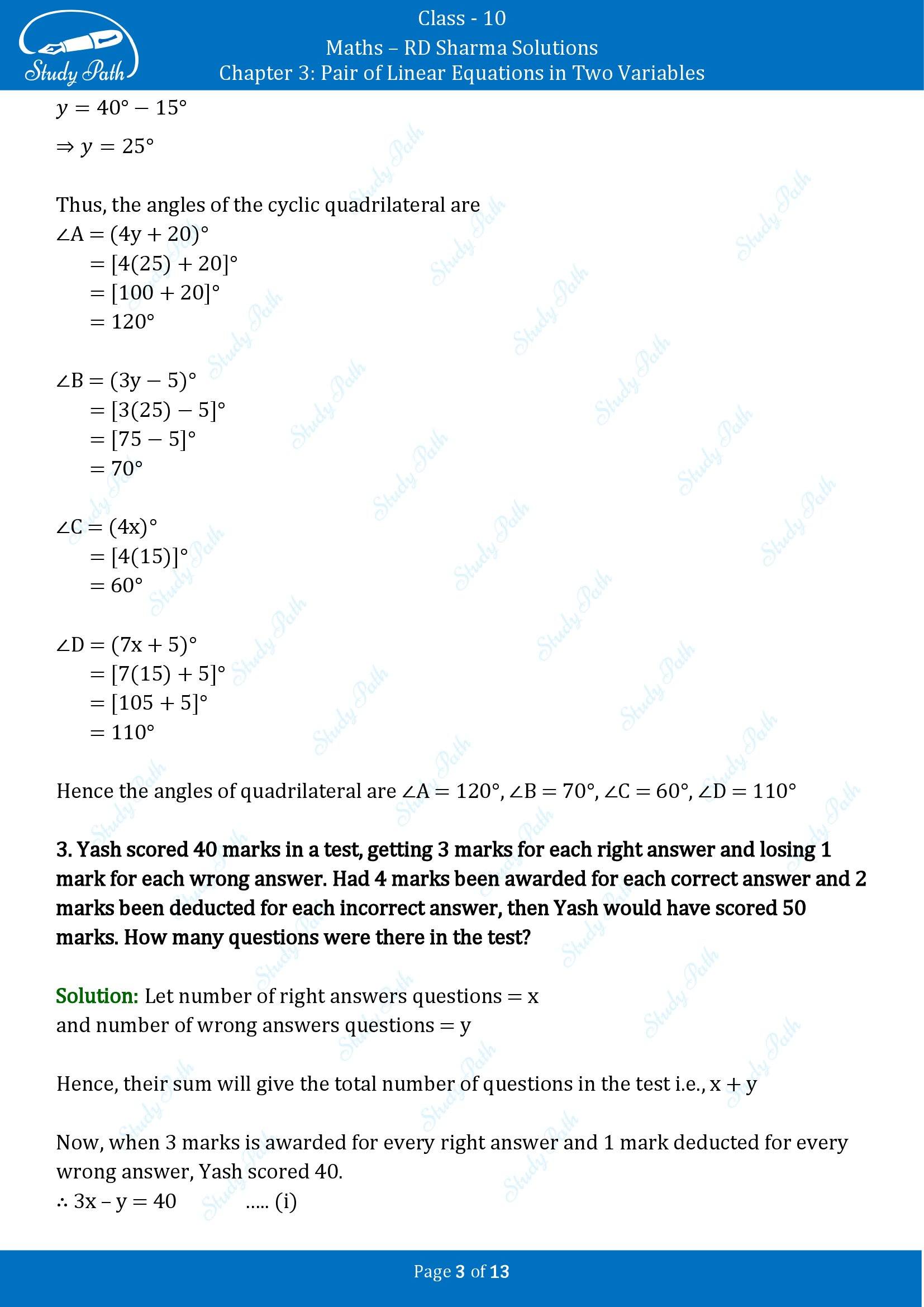RD Sharma Solutions Class 10 Chapter 3 Pair of Linear Equations in Two Variables Exercise 3.10 00003