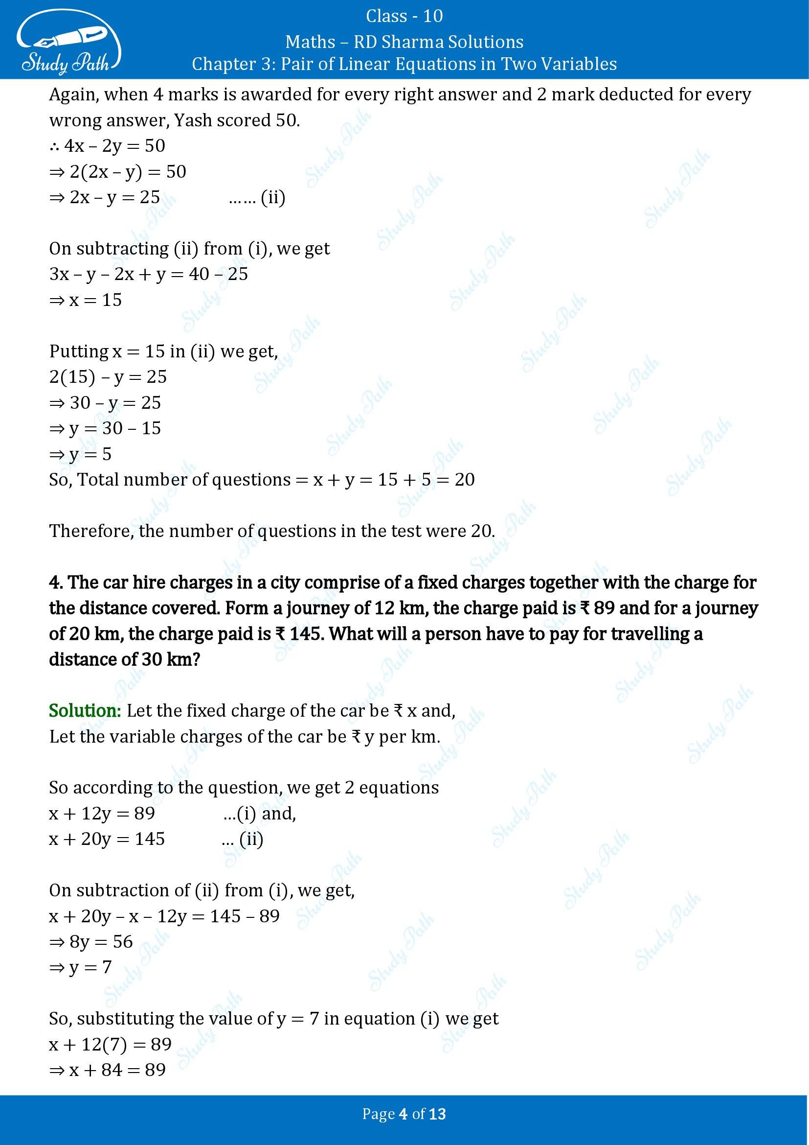 RD Sharma Solutions Class 10 Chapter 3 Pair of Linear Equations in Two Variables Exercise 3.10 00004