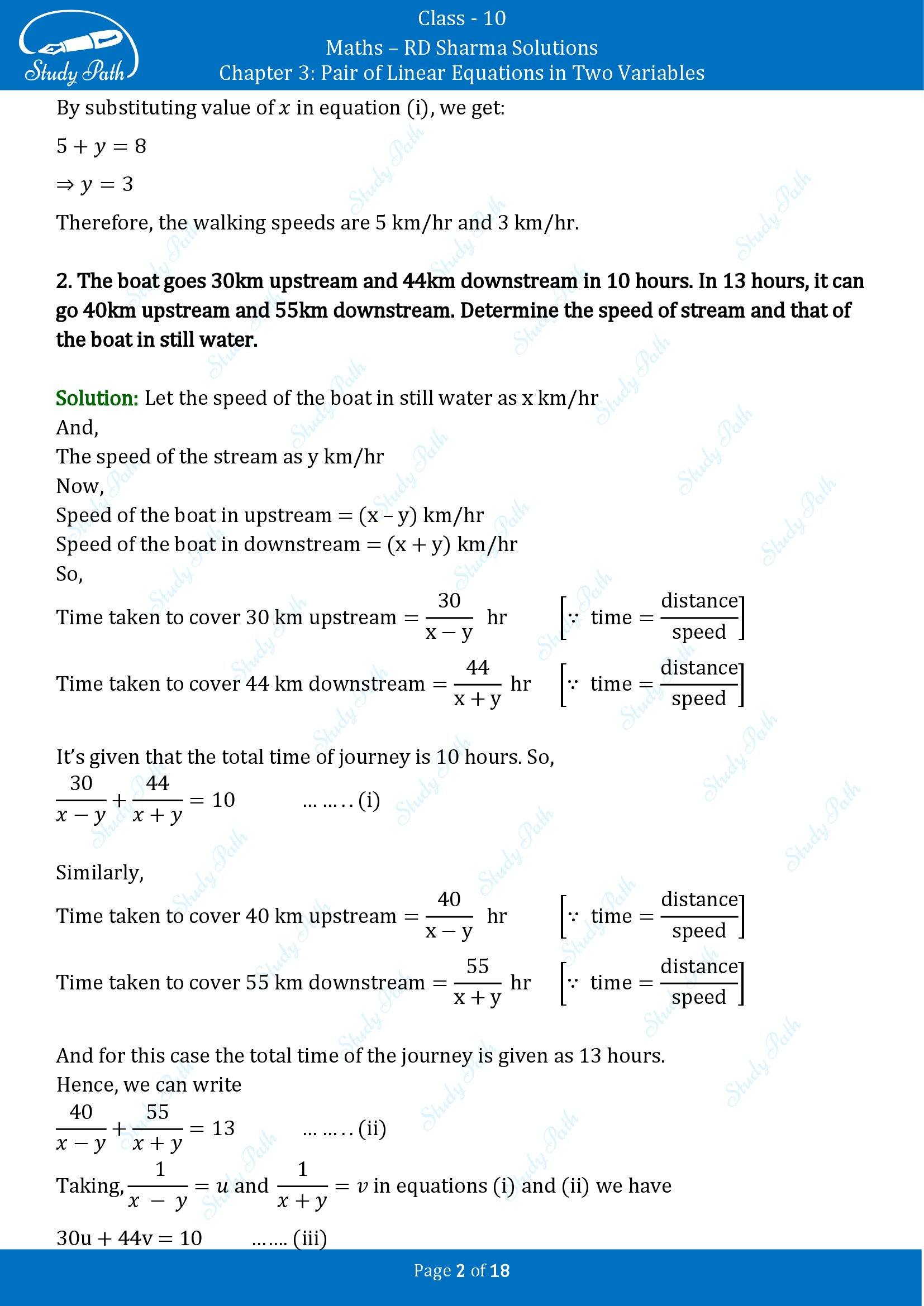 RD Sharma Solutions Class 10 Chapter 3 Pair of Linear Equations in Two Variables Exercise 3.9 00002
