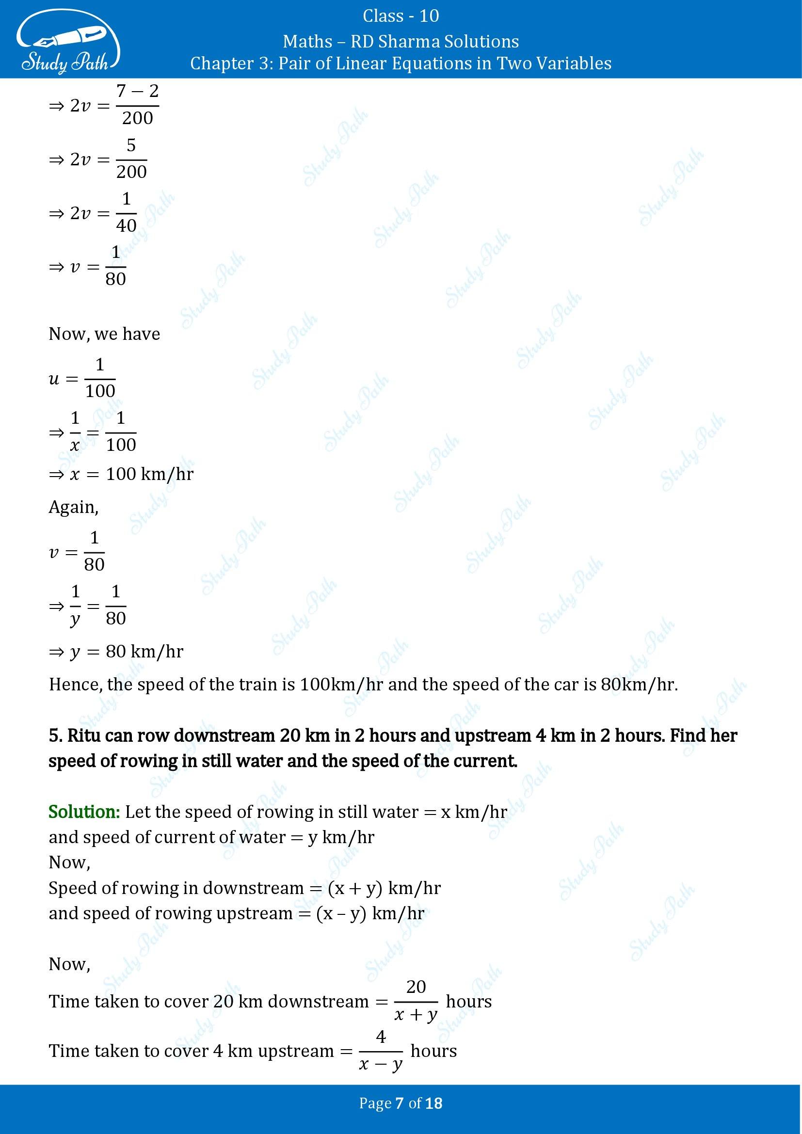 RD Sharma Solutions Class 10 Chapter 3 Pair of Linear Equations in Two Variables Exercise 3.9 00007