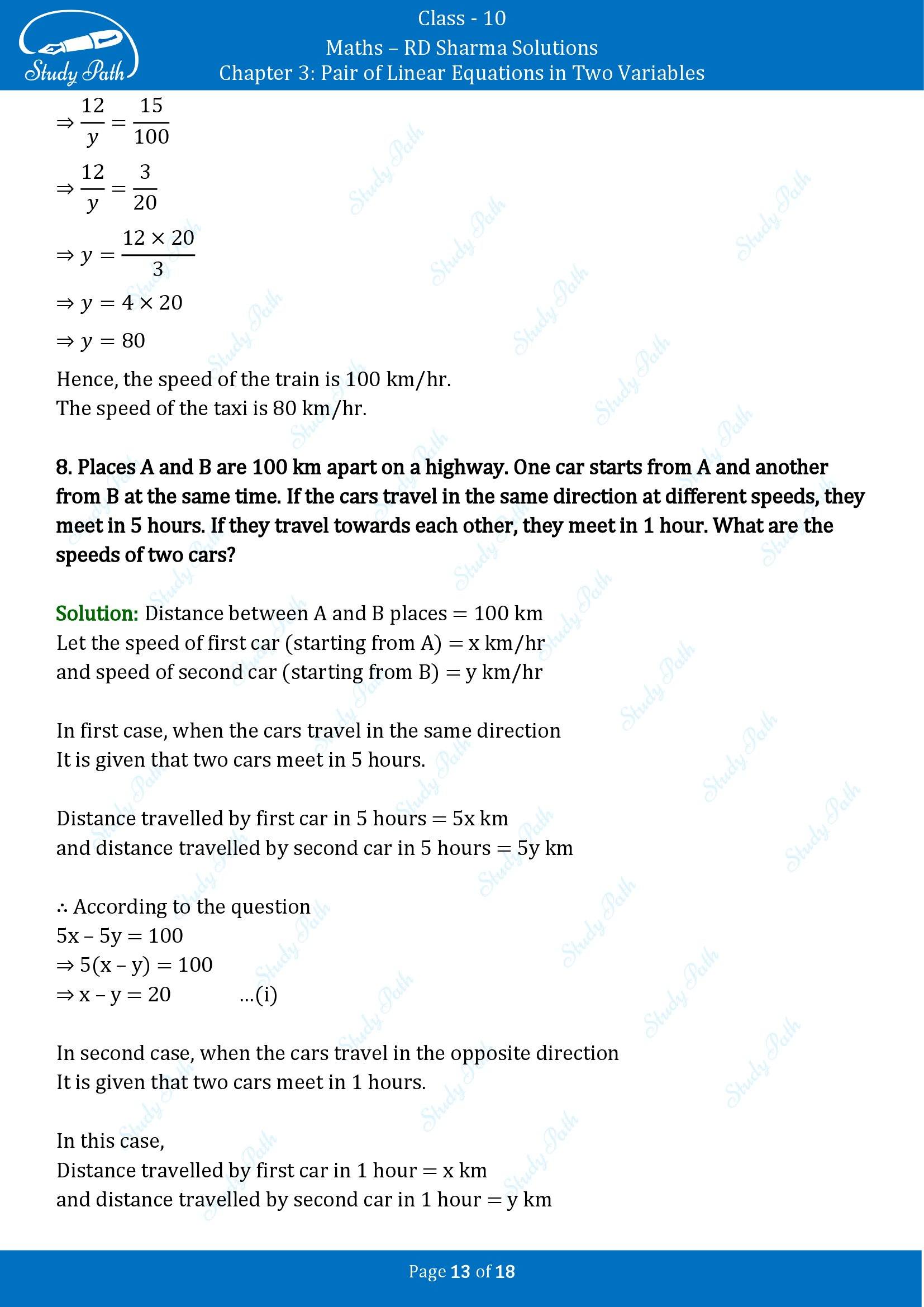 RD Sharma Solutions Class 10 Chapter 3 Pair of Linear Equations in Two Variables Exercise 3.9 00013