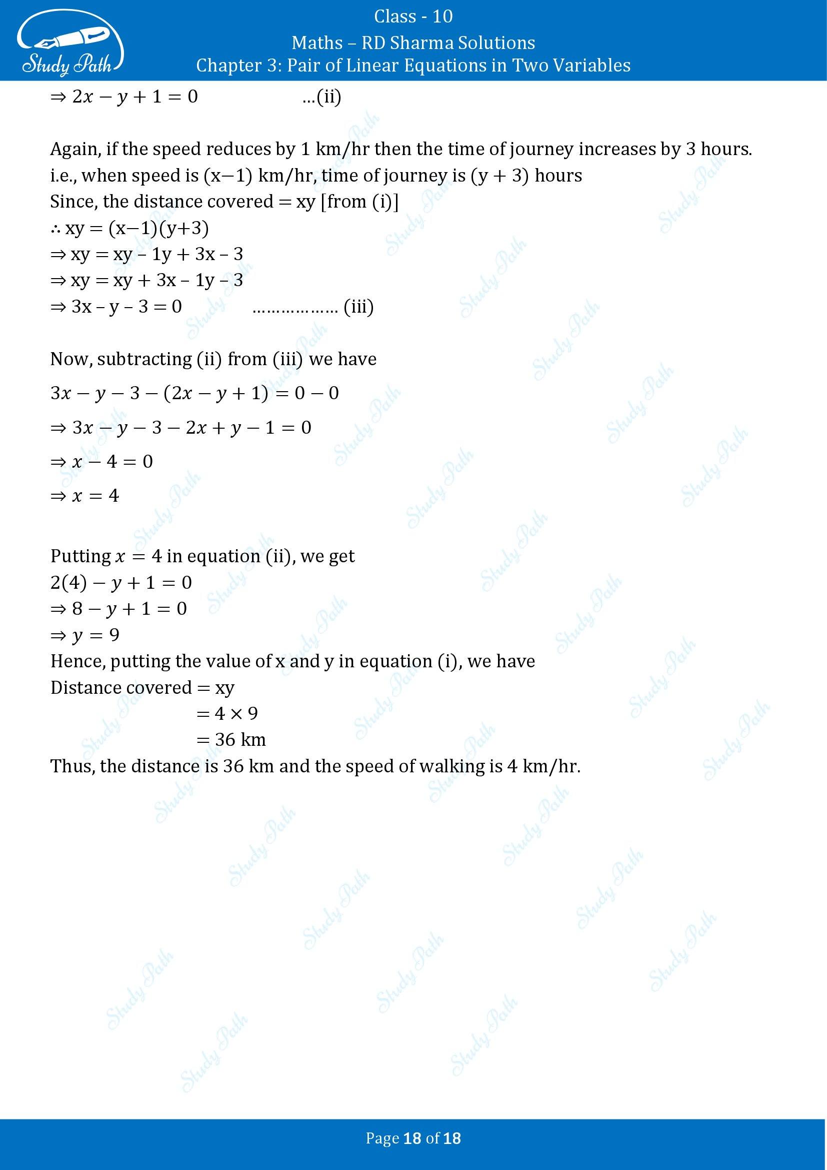 RD Sharma Solutions Class 10 Chapter 3 Pair of Linear Equations in Two Variables Exercise 3.9 00018