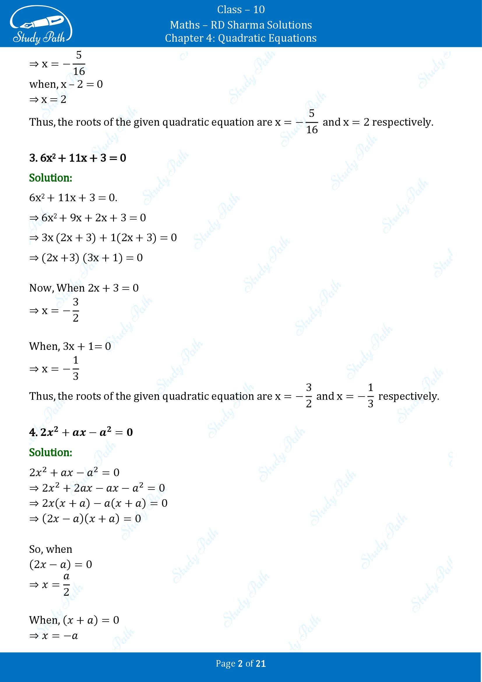 RD Sharma Solutions Class 10 Chapter 4 Quadratic Equations Exercise 4.3 00002