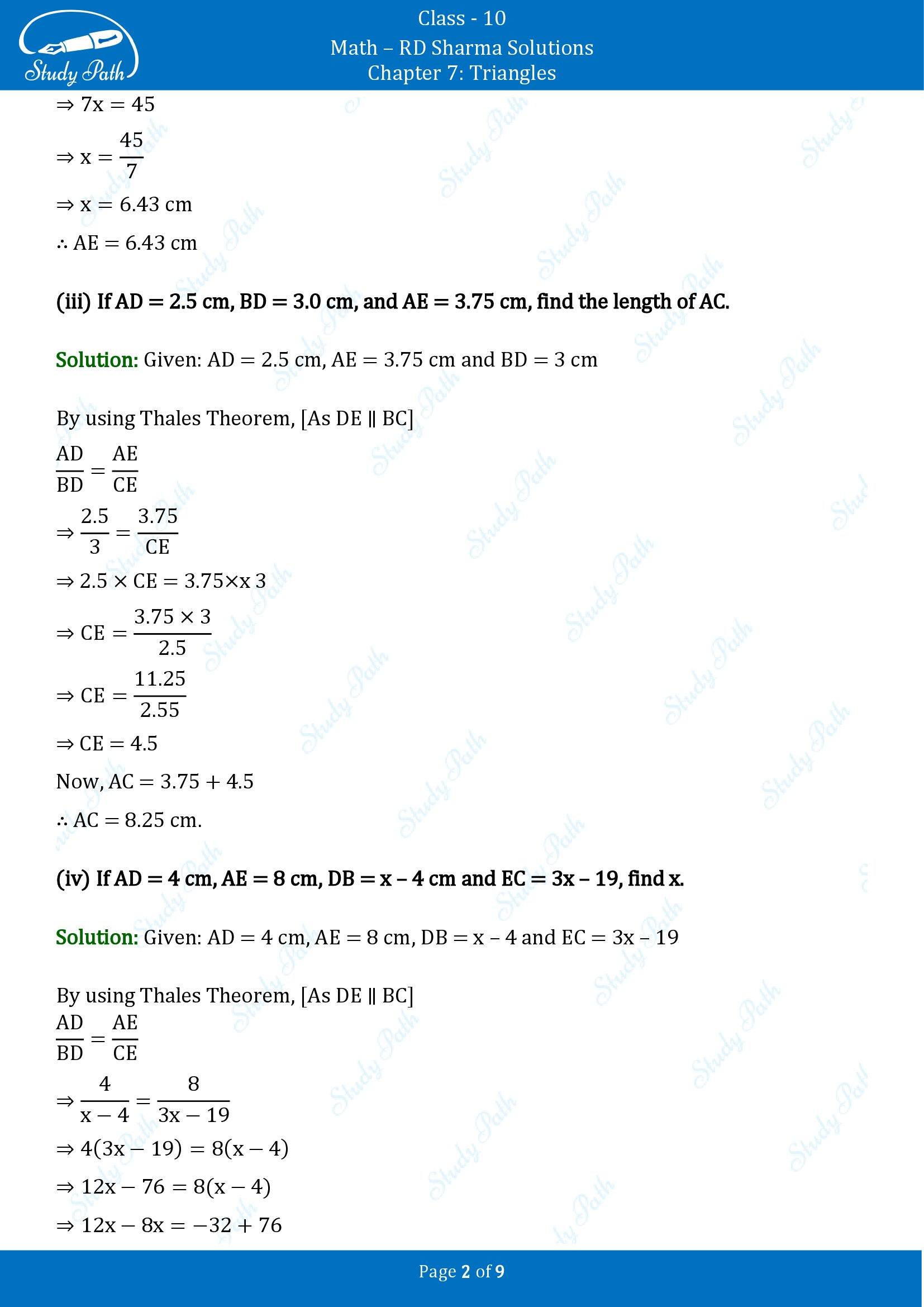 RD Sharma Solutions Class 10 Chapter 7 Triangles Exercise 7.2 00002