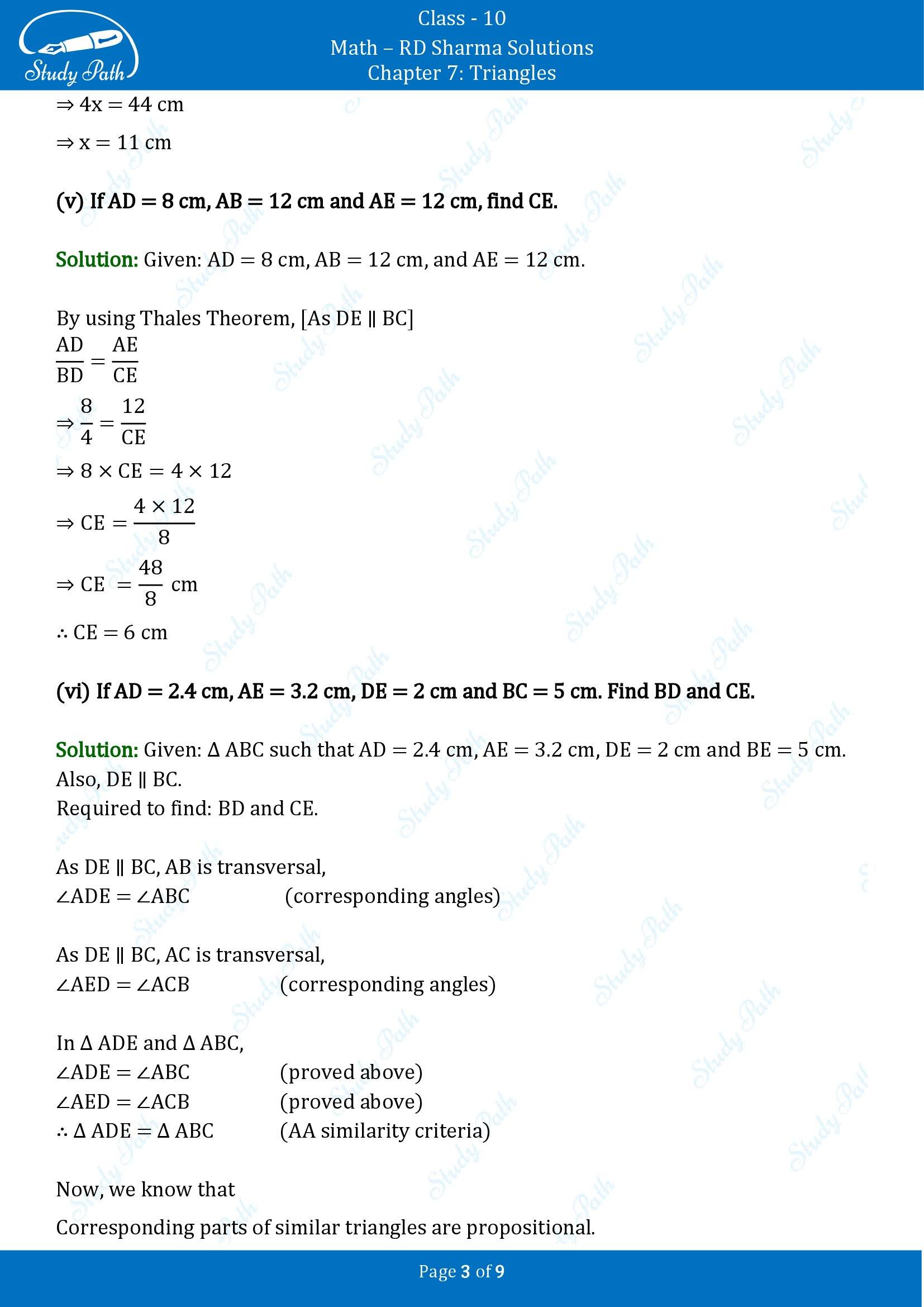 RD Sharma Solutions Class 10 Chapter 7 Triangles Exercise 7.2 00003