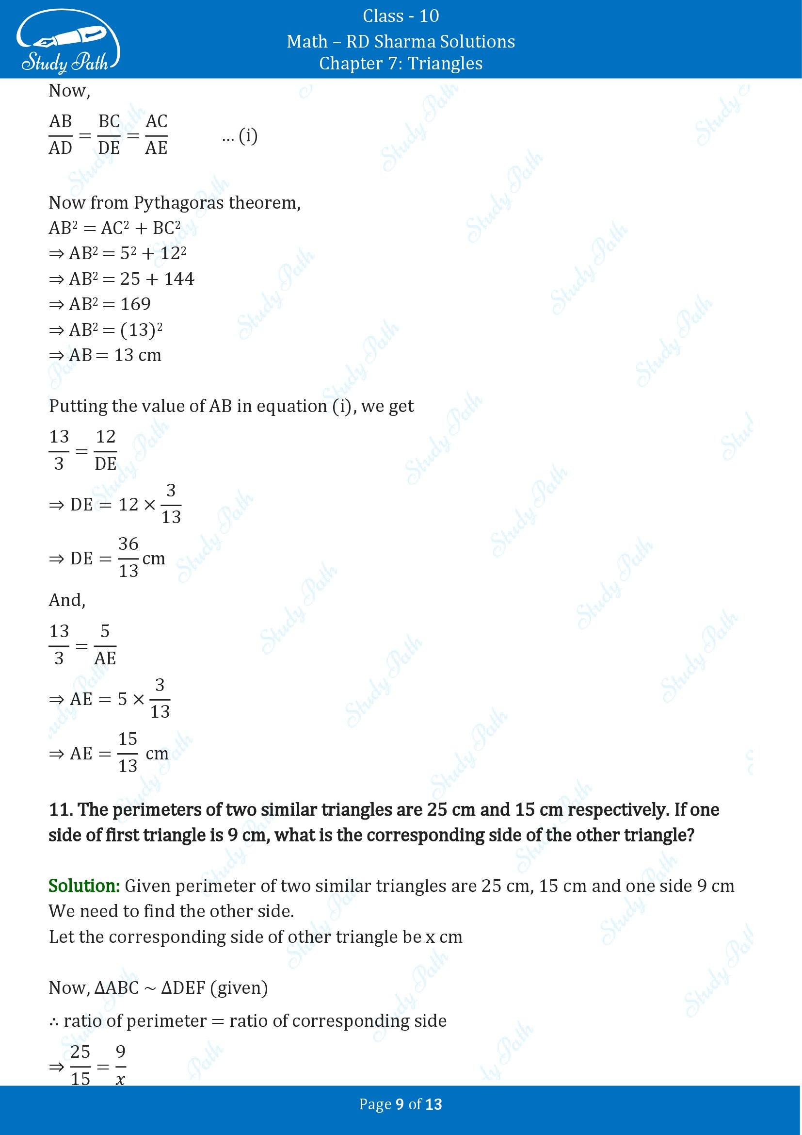 RD Sharma Solutions Class 10 Chapter 7 Triangles Exercise 7.4 00009