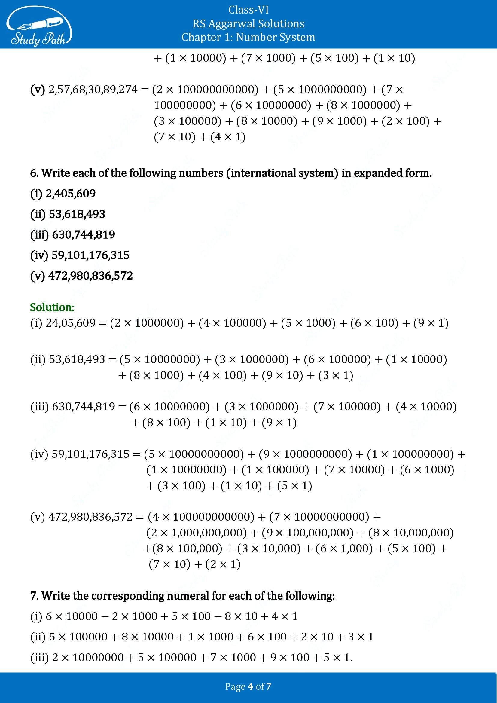 RS Aggarwal Solutions Class 6 Chapter 1 Number System Exercise 1A 00004