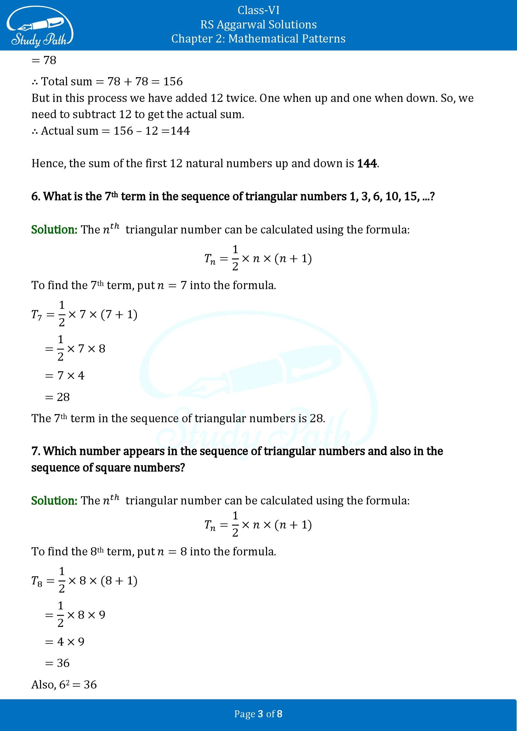 RS Aggarwal Solutions Class 6 Chapter 2 Mathematical Patterns Exercise 2 00003