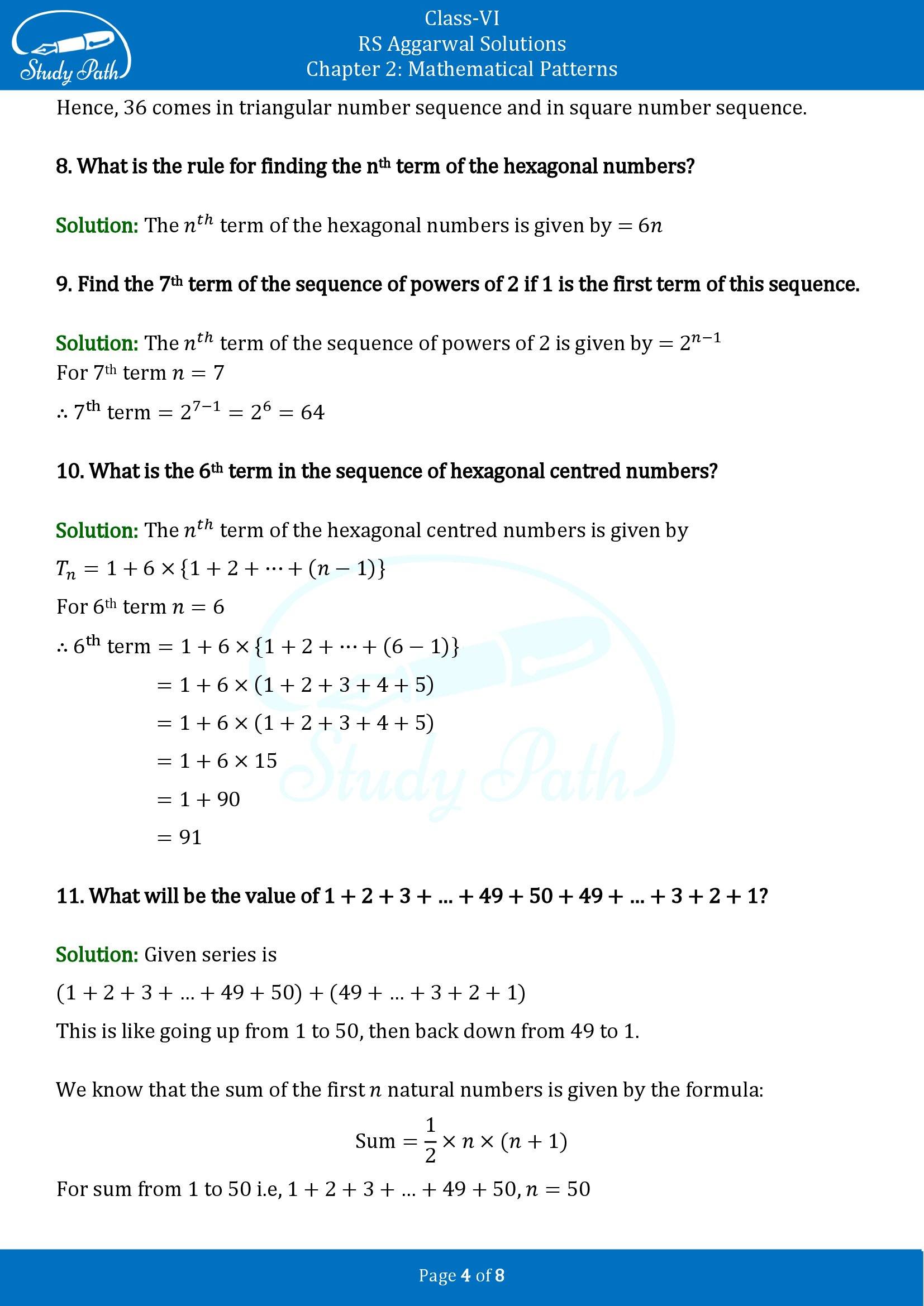 RS Aggarwal Solutions Class 6 Chapter 2 Mathematical Patterns Exercise 2 00004