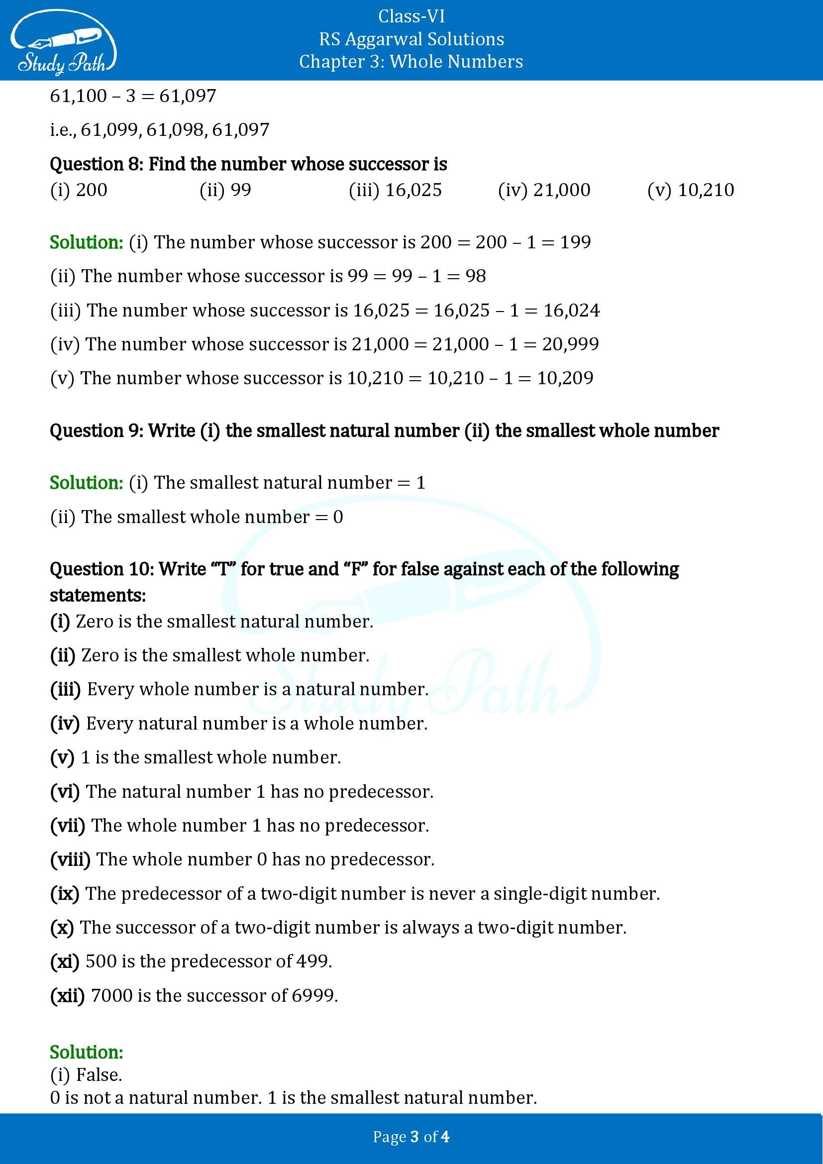 RS Aggarwal Solutions Class 6 Chapter 3 Whole Numbers Exercise 3A 00003