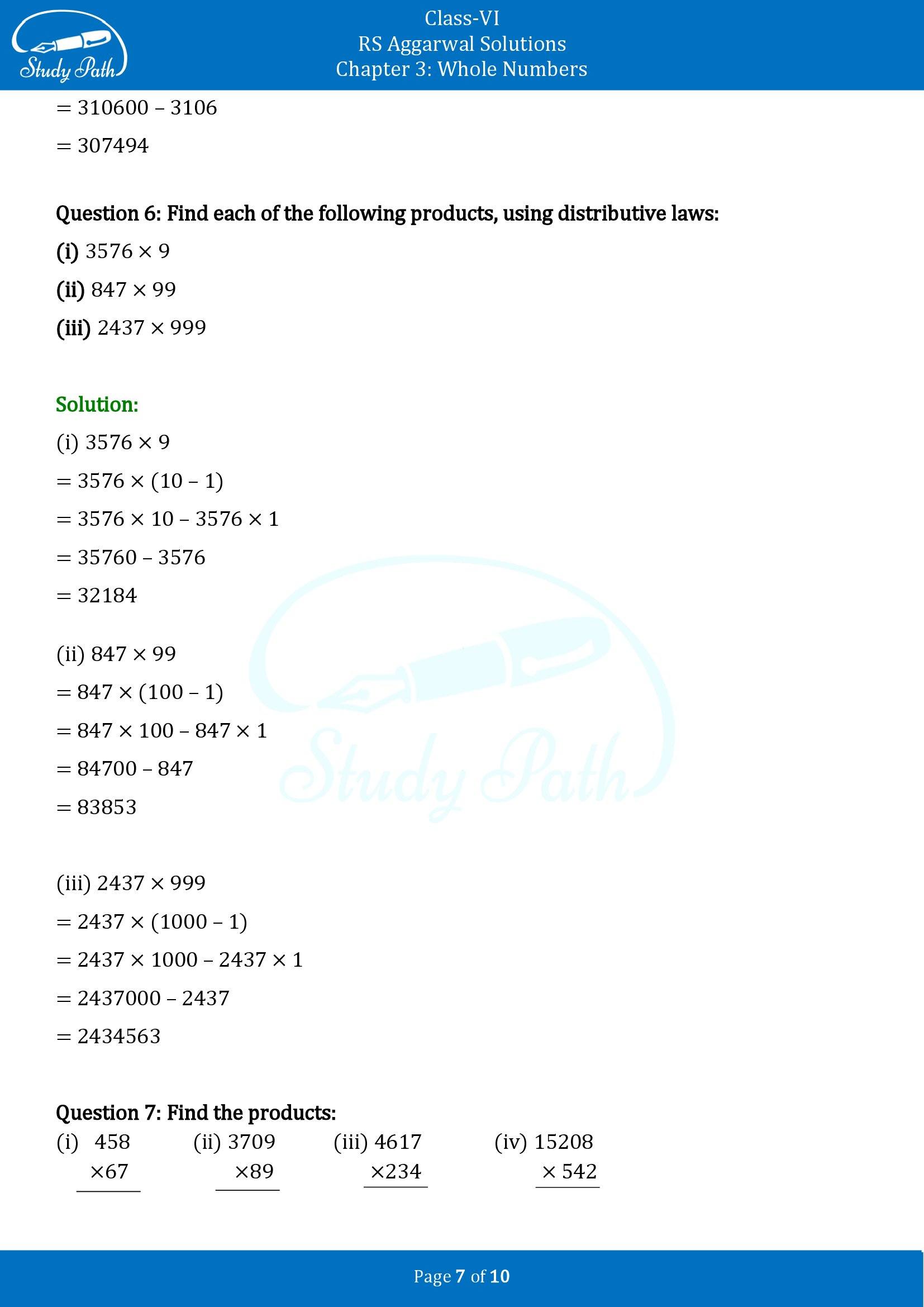 RS Aggarwal Solutions Class 6 Chapter 3 Whole Numbers Exercise 3D 00007