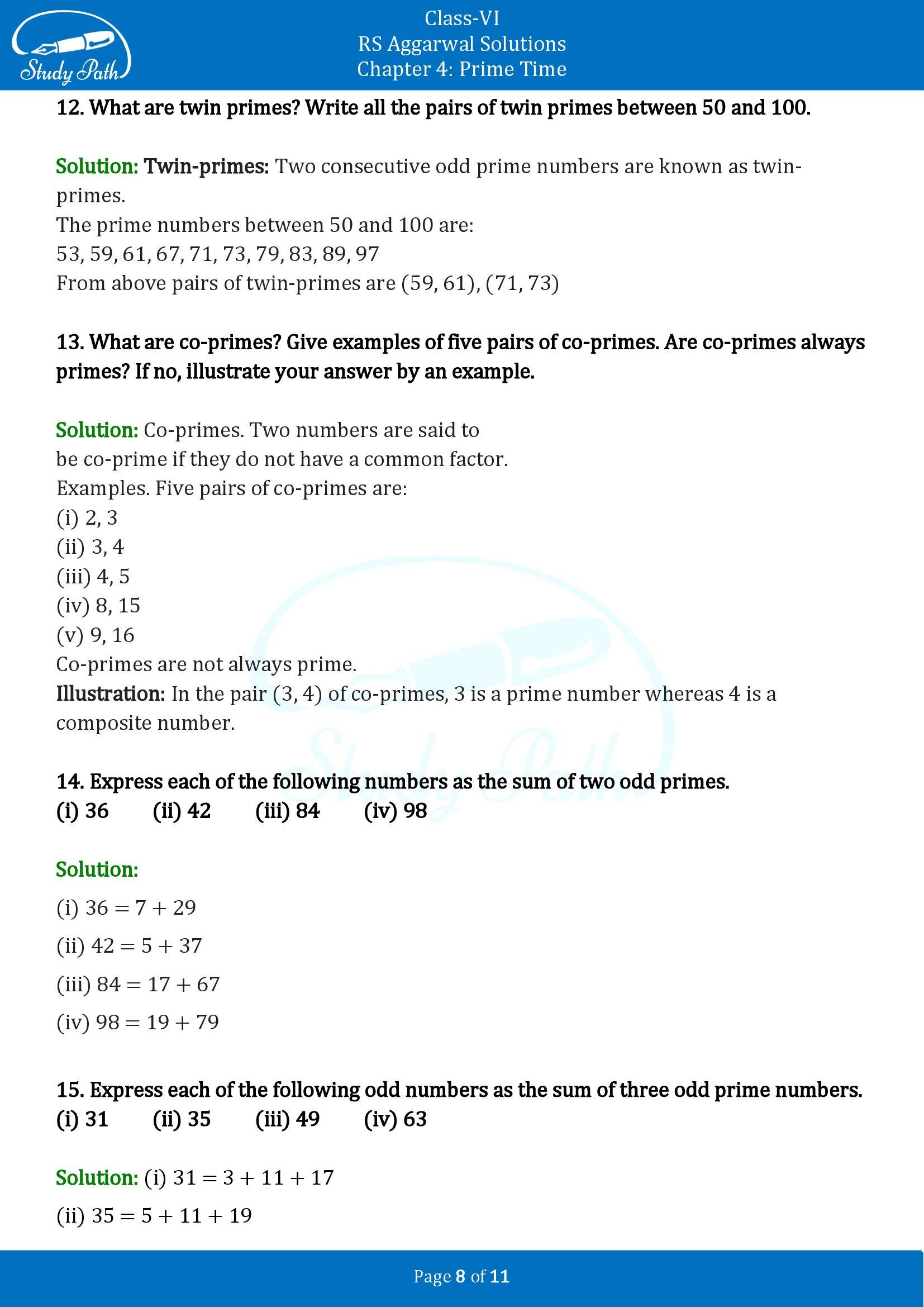 RS Aggarwal Solutions Class 6 Chapter 4 Prime Time Exercise 4A 00008