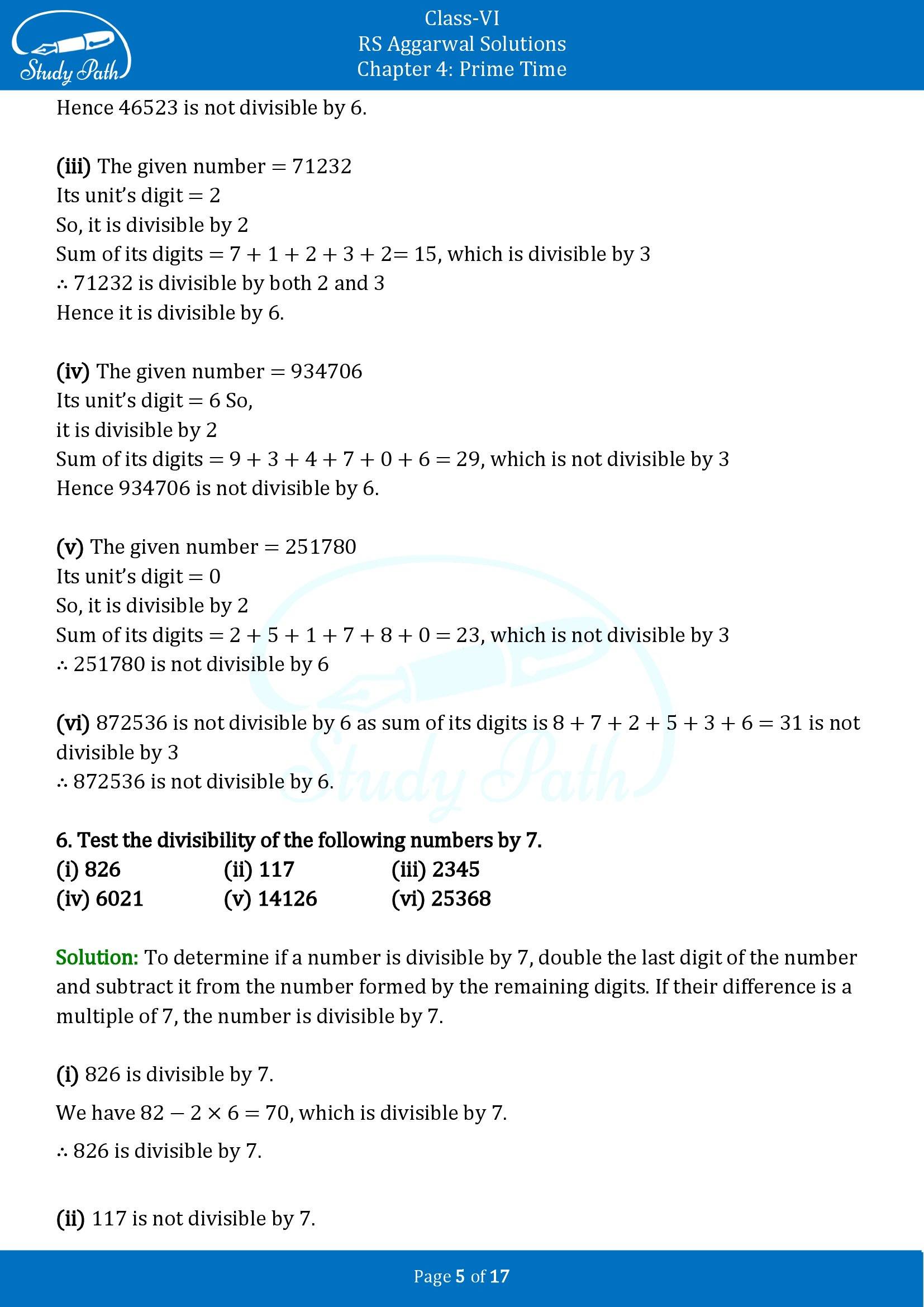 RS Aggarwal Solutions Class 6 Chapter 4 Prime Time Exercise 4B 00005