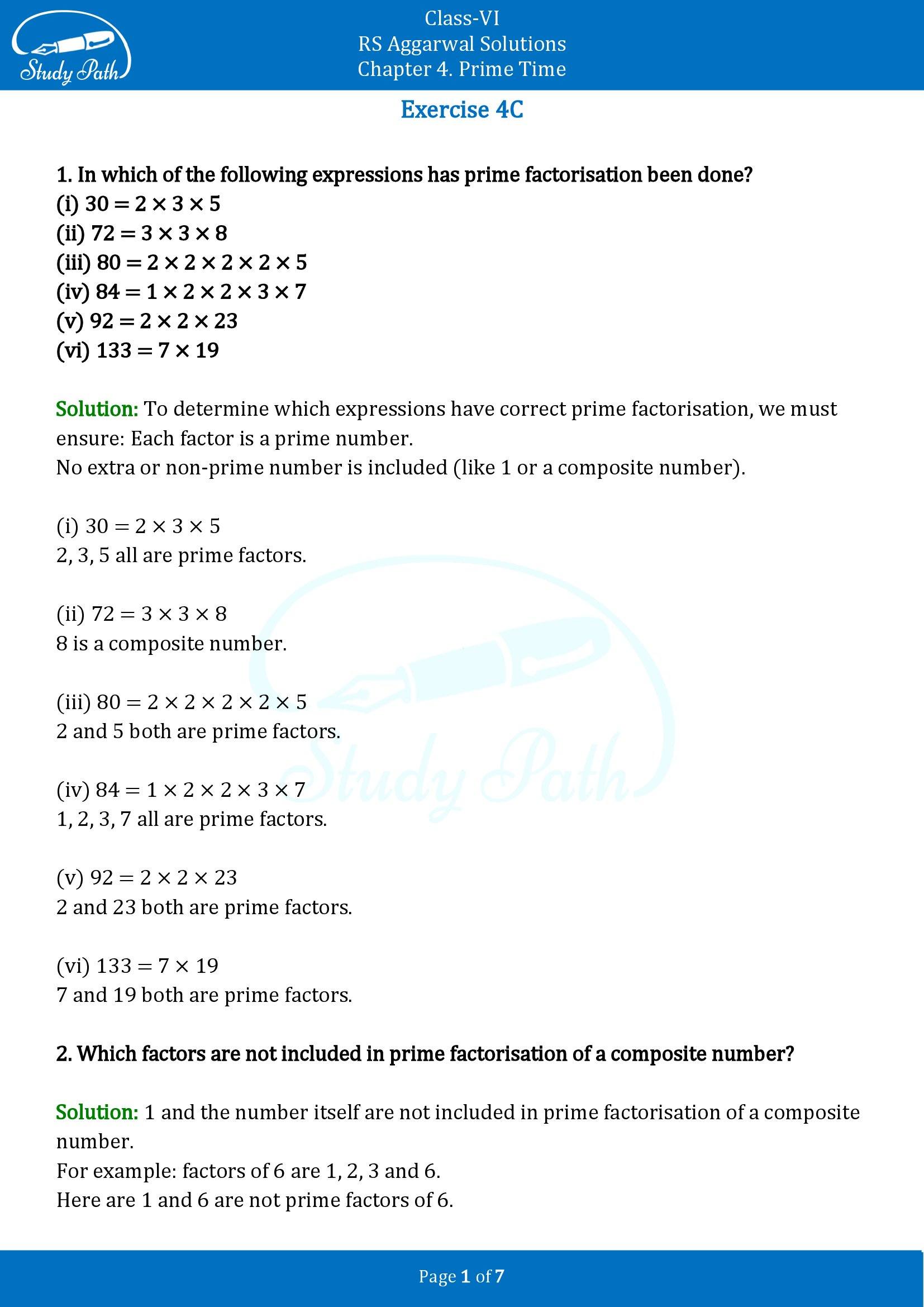RS Aggarwal Solutions Class 6 Chapter 4 Prime Time Exercise 4C 00001
