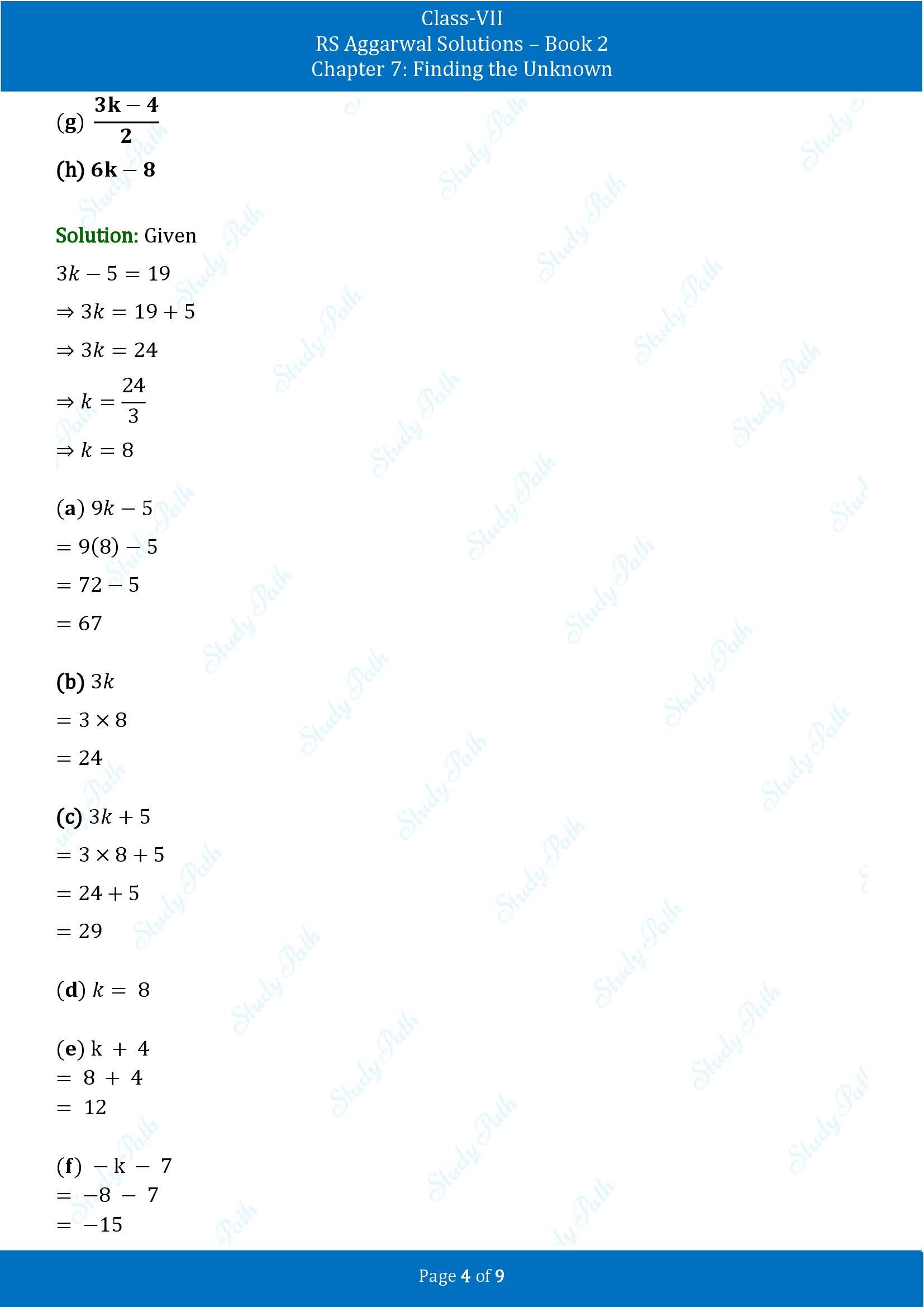 RS Aggarwal Solutions Class 7 Book 2 Chapter 7 Finding the Unknown Exercise 7A 00004
